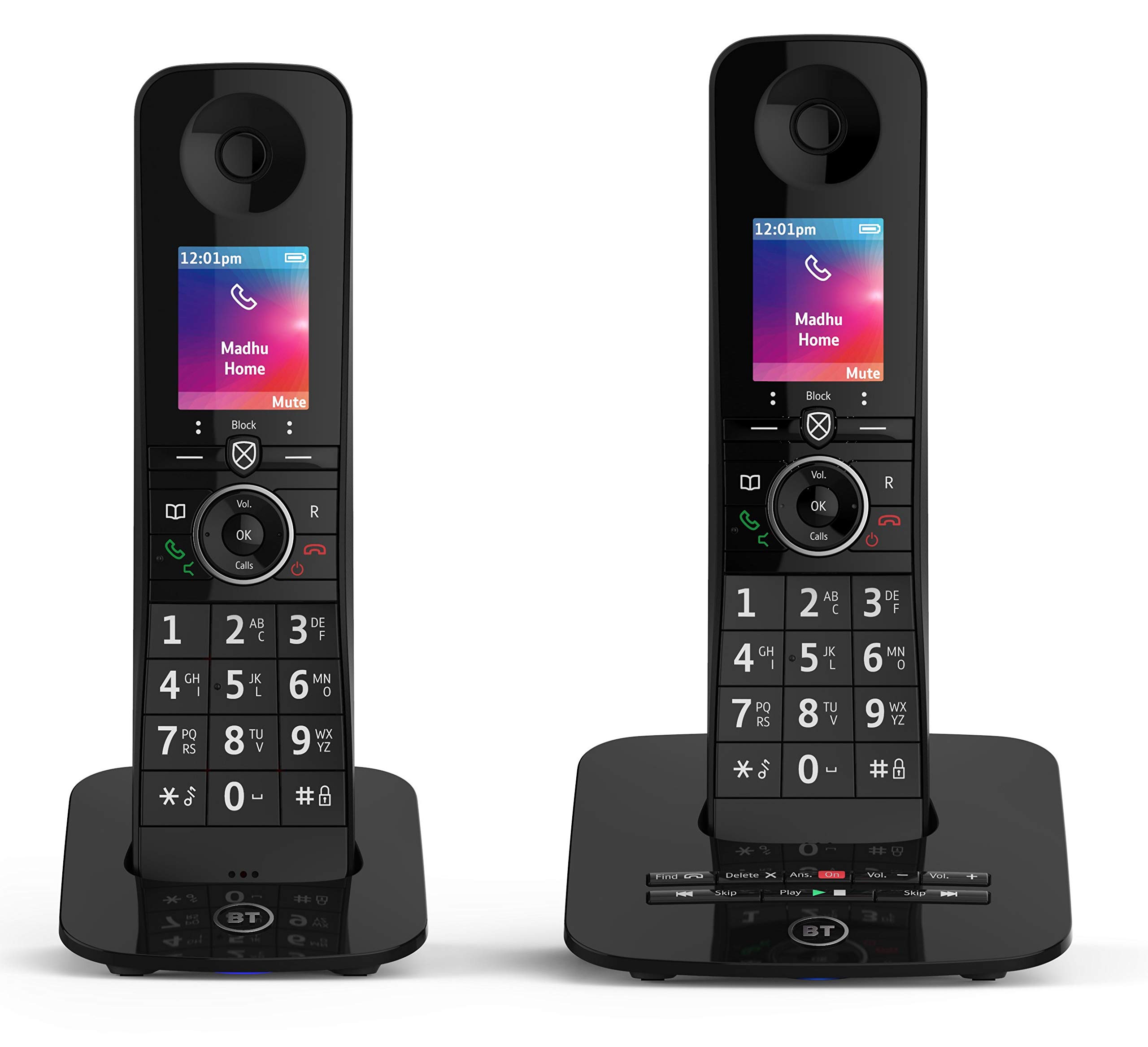 BT Premium Cordless Landline Phone with 100% Nuisance Call Blocker, Mobile Sync, Digital Answering Machine, Twin Handset Pack - Perfect for Home & Office Use