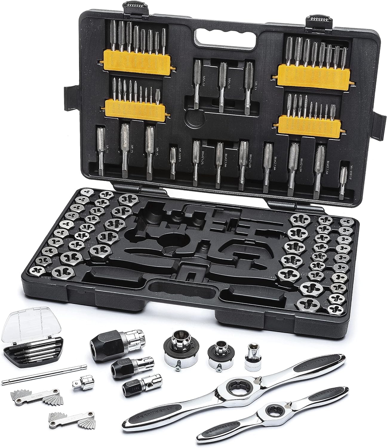 GEARWRENCH 114-Piece Ratcheting Tap and Die Set - SAE & Metric (82812) for Professional Mechanics & DIY Auto Repair