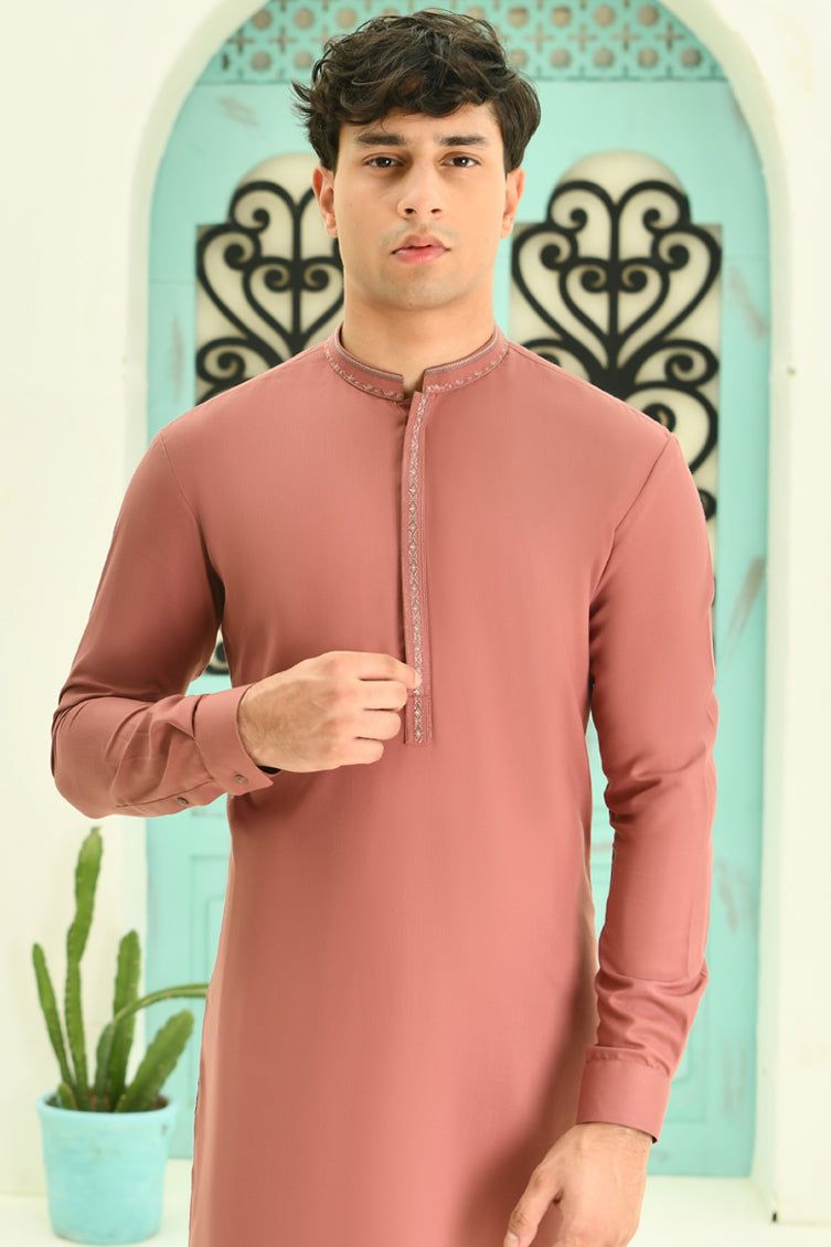 Stylish Blended Red Shalwar Kameez by J. Junaid Jamshed | Traditional Pakistani Dress for Weddings & Festivals