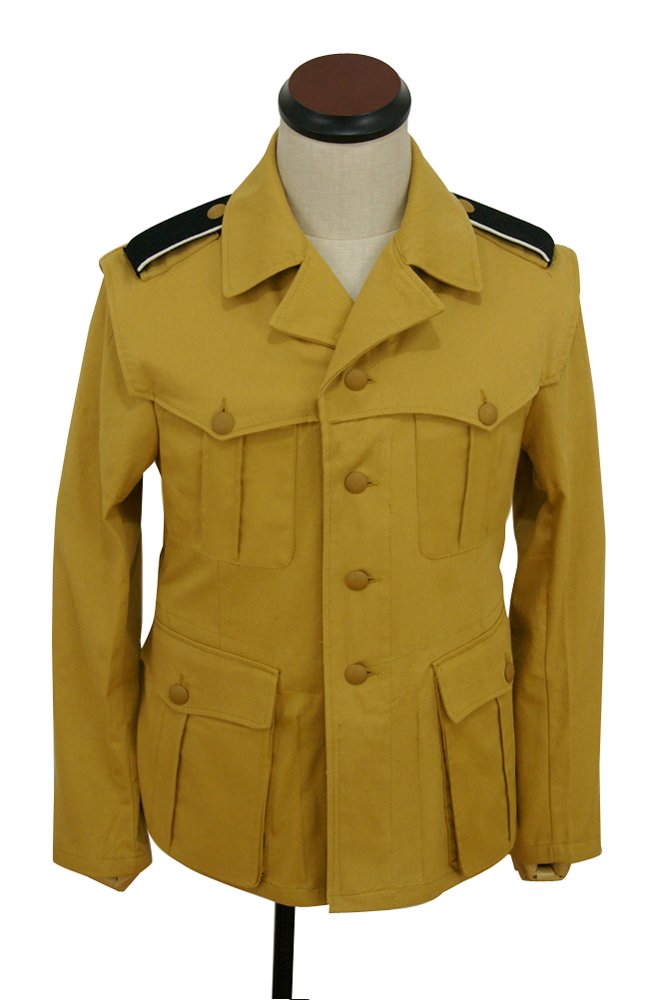 WW2 German DAK Tropical Elite Sand Field Tunic 1st Pattern - Italian SAHARIANA Military Uniform | WWII Historical Reenactment & Collector's Item | Perfect for Costume Events, Theater Productions & War Memorabilia Displays