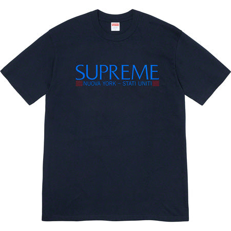 Supreme New York Logo T-Shirt - Navy Blue Cotton Streetwear Tee for Men & Women - Perfect for Casual Wear, Street Style & Urban Fashion