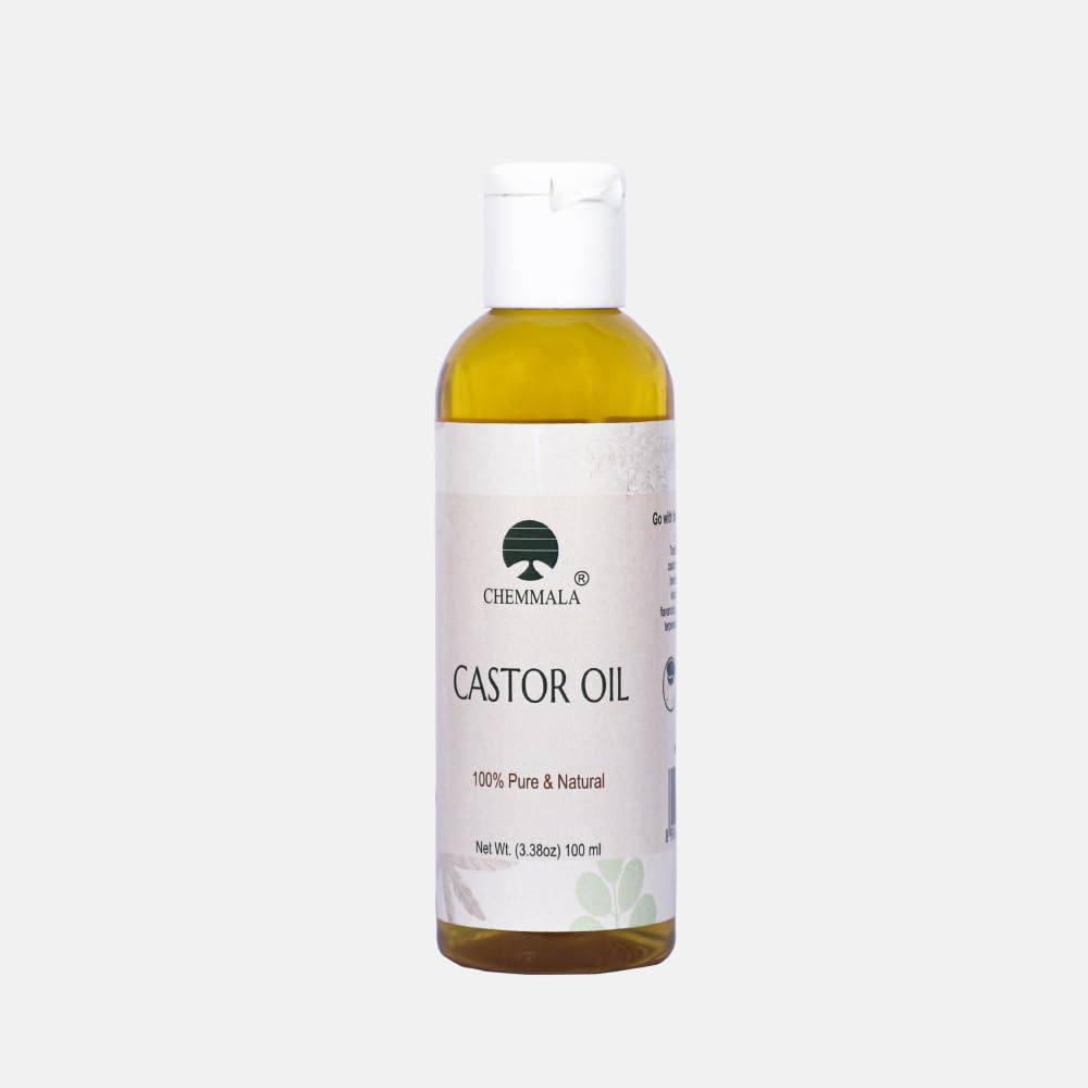 100% Pure Organic Cold-Pressed Castor Oil - Hexane Free, Natural Moisturizer for Skin & Hair Growth, Eyelash & Eyebrow Enhancer (3.4oz/100ml) - Perfect for Daily Beauty Routine, DIY Hair Masks & Natural Skin Care