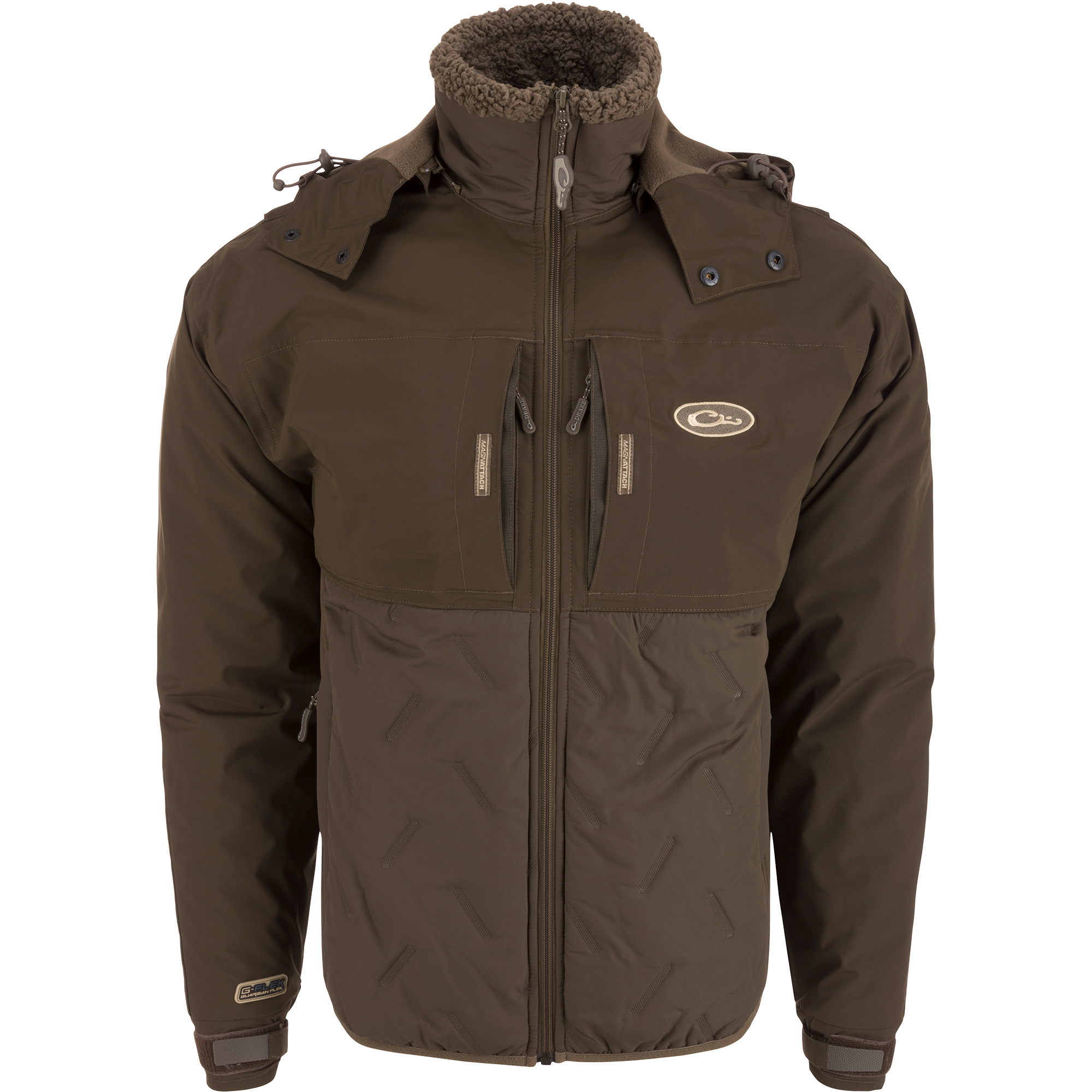 LST Guardian Flex Double Down Eqwader Full Zip Hooded Jacket - Waterproof, Windproof & Insulated for Fishing, Hunting & Outdoor Adventures