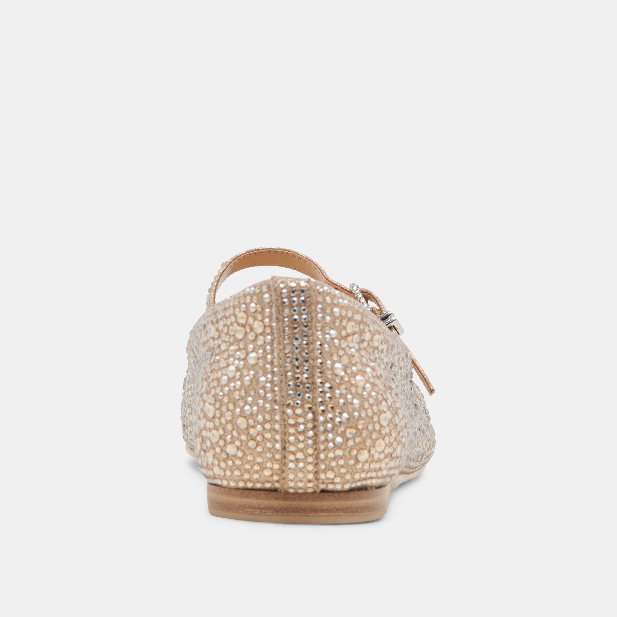 Reyes Crystal Ballet Flats - Light Gold Crystal Embellished Comfortable Women's Shoes for Casual Wear, Parties & Weddings