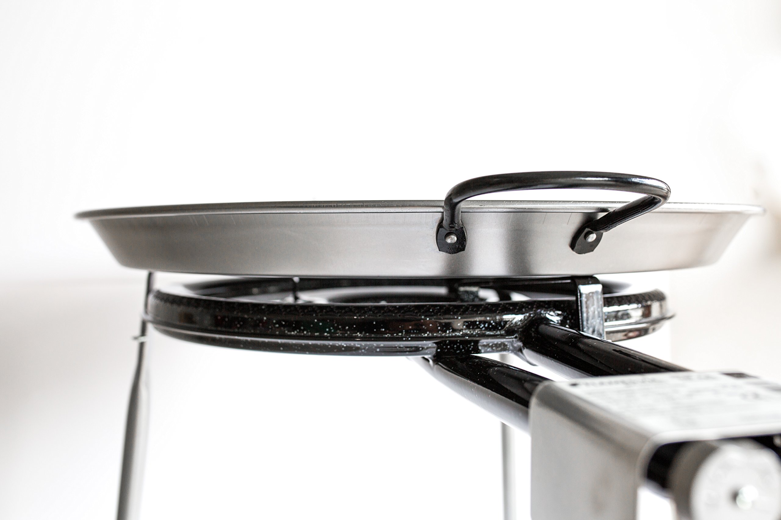 Premium Polished Steel Paella Pan with Gas Burner & Stand Set - Complete 13-Serving Kit for Authentic Spanish Paella | Outdoor Cooking, Parties & Family Gatherings