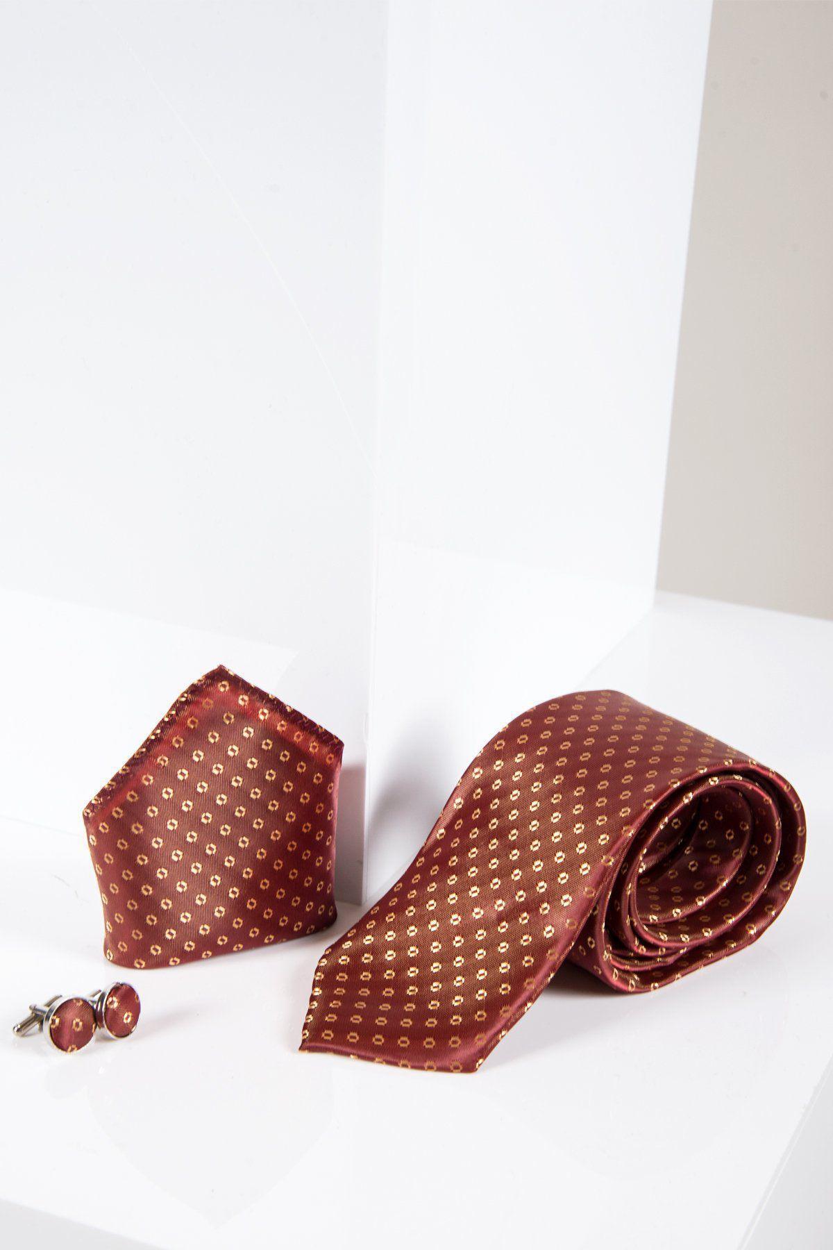 TS TUBES Orange Spot Silk Tie and Pocket Square Set for Men - Perfect for Weddings, Business Meetings & Formal Events