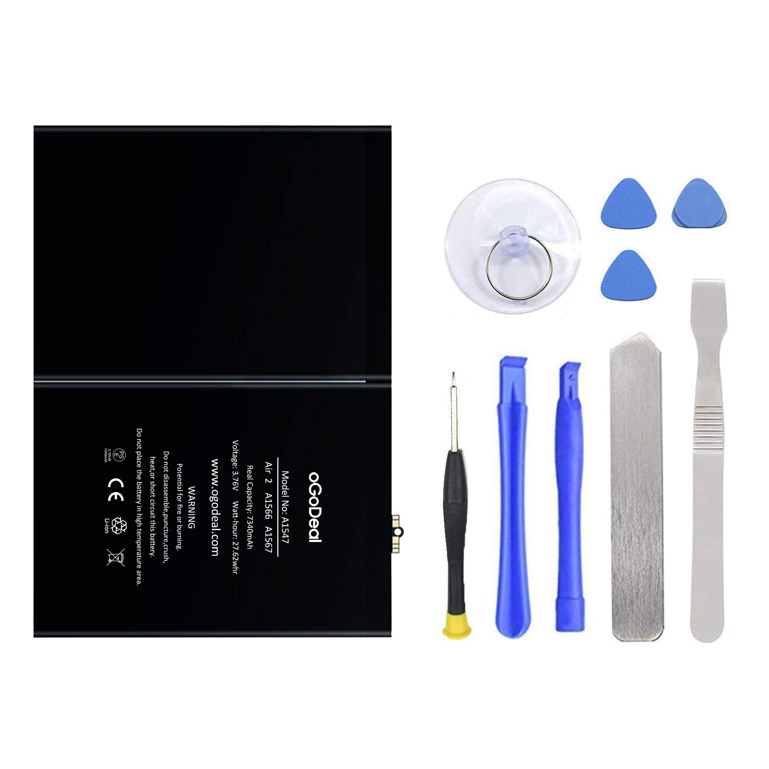 High Capacity Replacement Battery for iPad Air 2 & iPad 6 (A1547/A1566/A1567) with Professional Repair Tool Kit - Perfect for DIY Fixes, Home Repairs & Device Maintenance