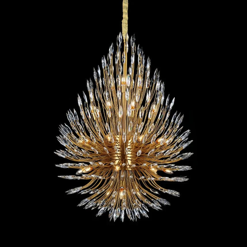 Lily Starburst Crystal Sputnik Chandelier - 43 Inch Modern Ceiling Light Fixture for Dining Room, Living Room & Bedroom | Elegant Lighting Decor for Home & Office Spaces