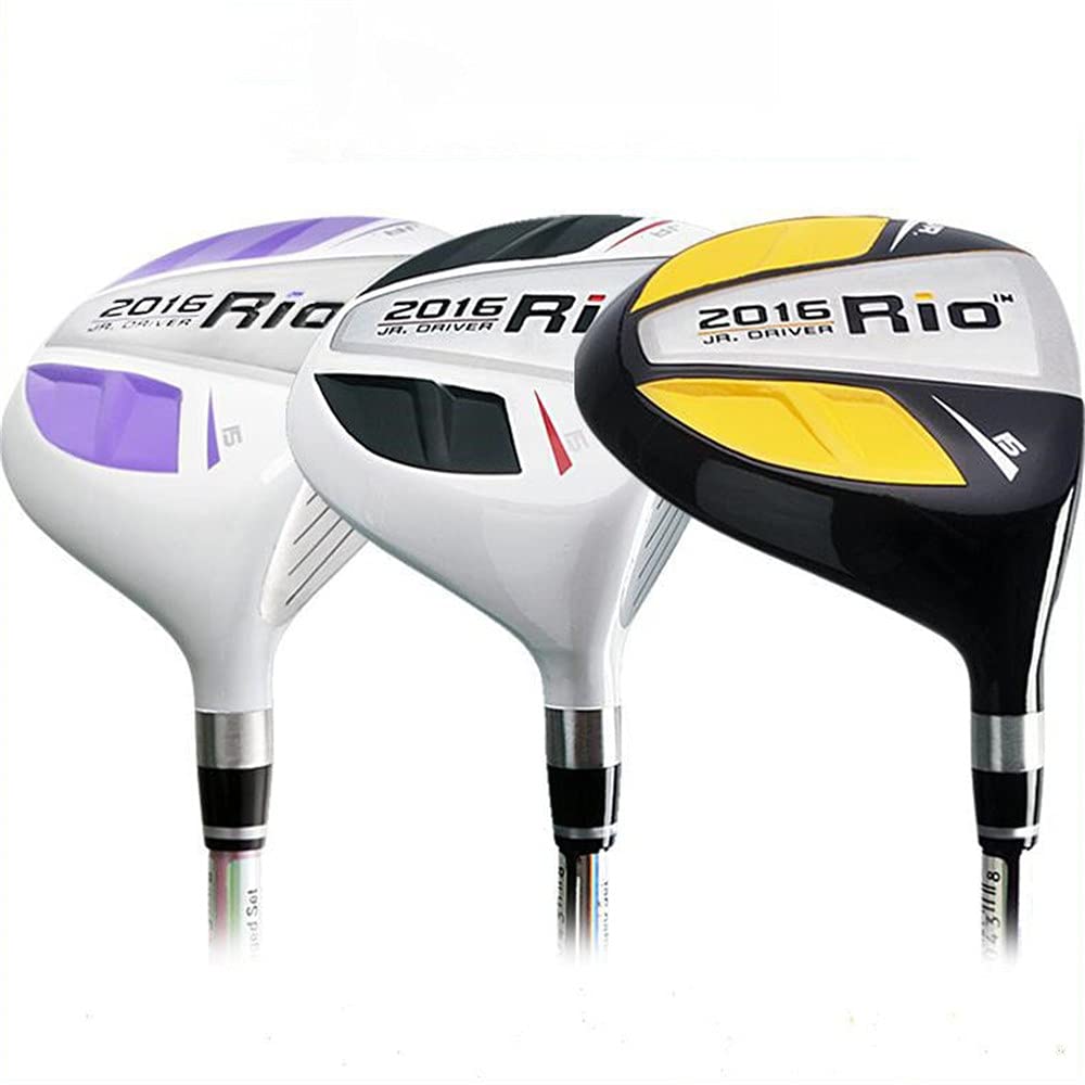 **Junior Golf Club Set for Kids Ages 3-12 - 32''-36'' Wood Driver & Putter for Boys & Girls (White & Pink, 34'' for 6-8Y) - Perfect for Backyard Practice, Driving Range & Junior Golf Tournaments**