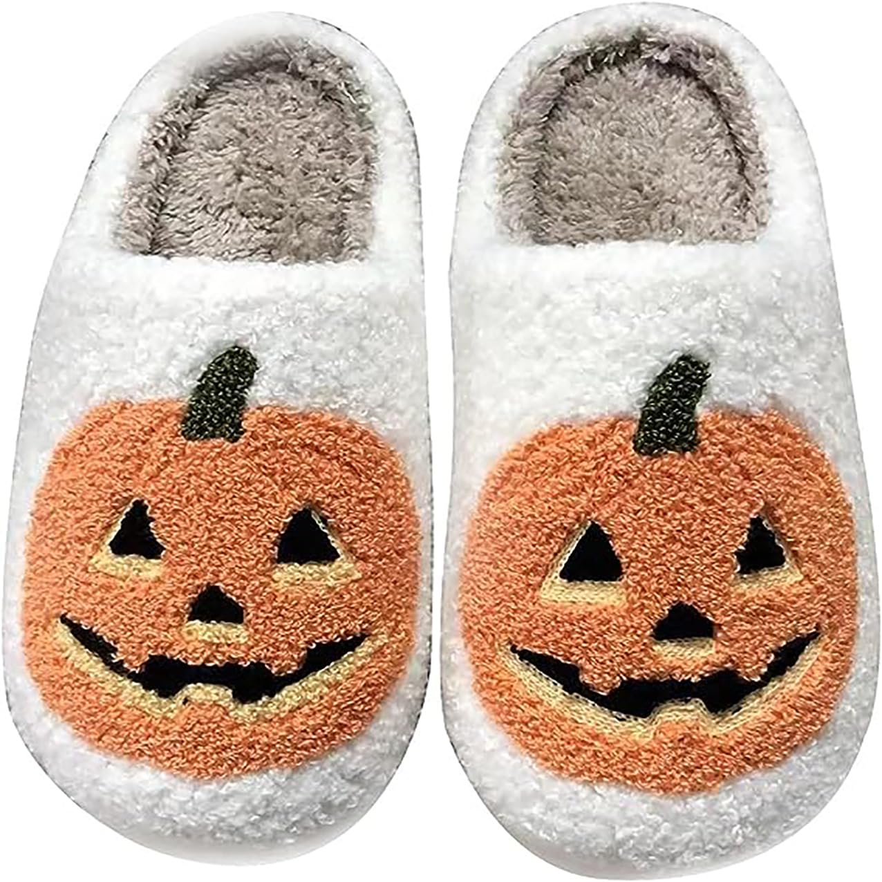 Ghostface Slippers - Halloween Pumpkin Slippers for Women & Men - Soft Plush Memory Foam Indoor House Slippers - Cozy Cloud Slip-On Slippers for Home, Lounge & Movie Nights