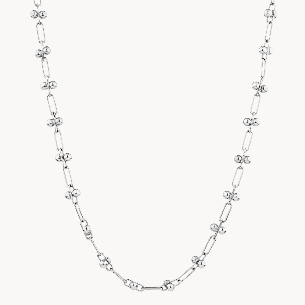 Elegant Silver Paperclip Chain Necklace - Dainty Layered Jewelry for Women, Perfect for Everyday Wear & Gift Giving