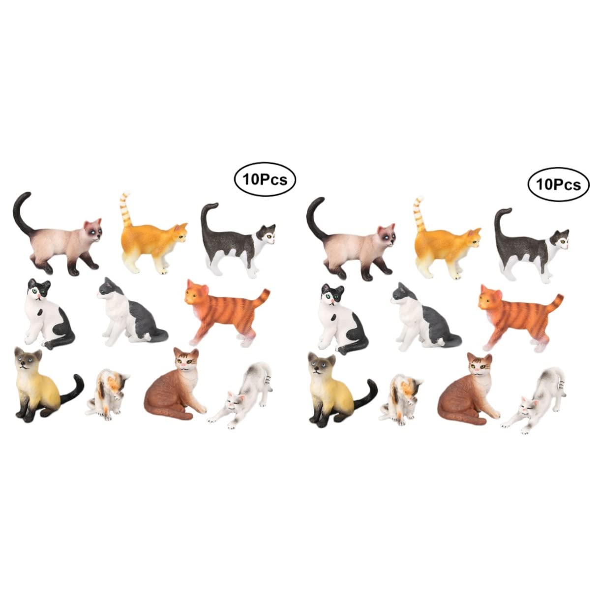 20 Pcs Kids Cat Cake Topper Playset - Cute Kitten Figure Toys for Birthday Party Decorations, Animal Model Child Ornaments, Perfect for Kids Playtime and Cake Decorating Scenes