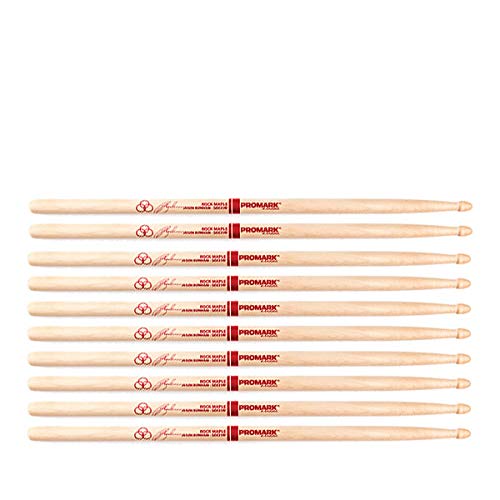 5-Pack Promark SD531W American Maple Jason Bonham Autograph Series Wood Tip Drumsticks - Perfect for Rock, Jazz & Live Performances
