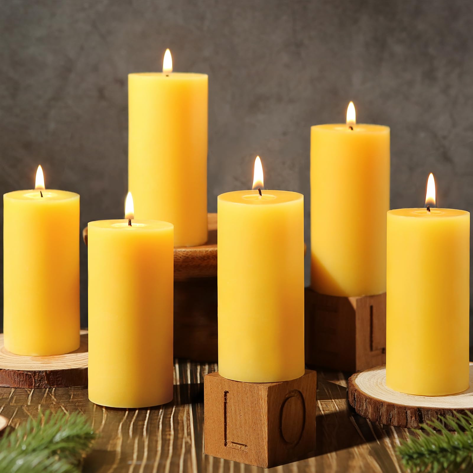 8 Pack Natural Beeswax Pillar Candles - 100% Pure Unscented Beeswax Candles, 280 Hours Long Burning, Dripless & Smokeless for Home Decor, Meditation, Prayer, Emergency Lighting, Romantic Dinners & Spa Relaxation