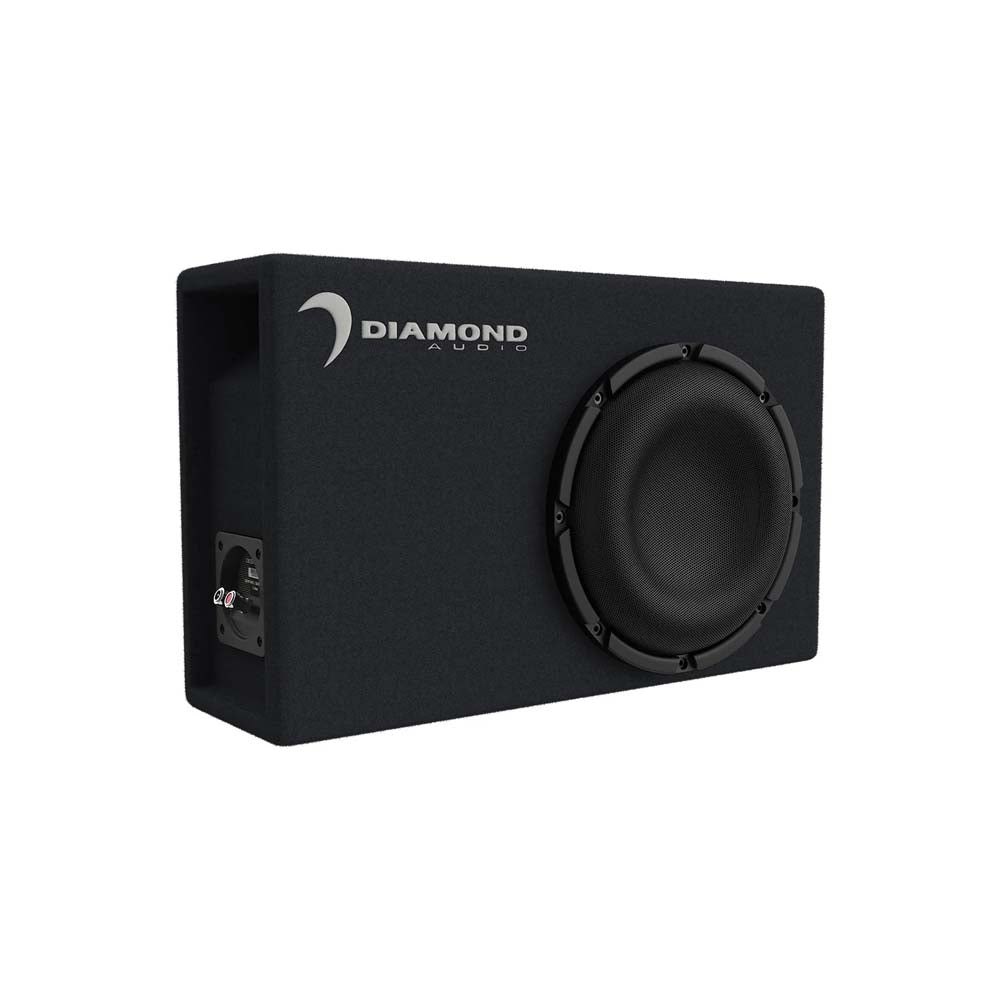 Diamond Audio DESMB10A 10 Inch 2Ω Slot Vented Active Subwoofer Enclosure - Powerful Bass for Car Audio & Home Theater Systems