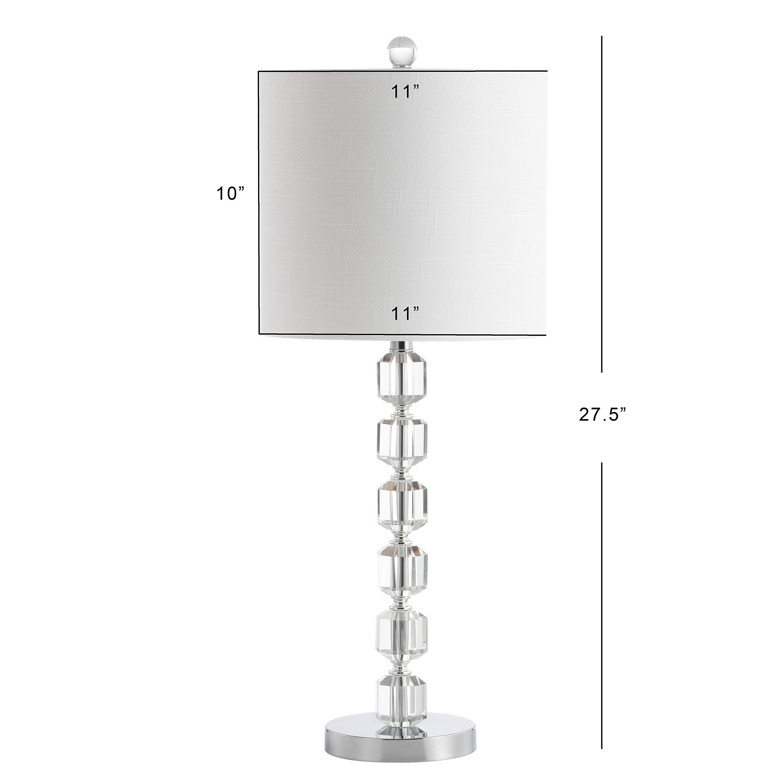 Jonathan Y JYL5053A-SET2 Set of 2 Modern Stacked Crystal/Metal LED Table Lamps - 27.5