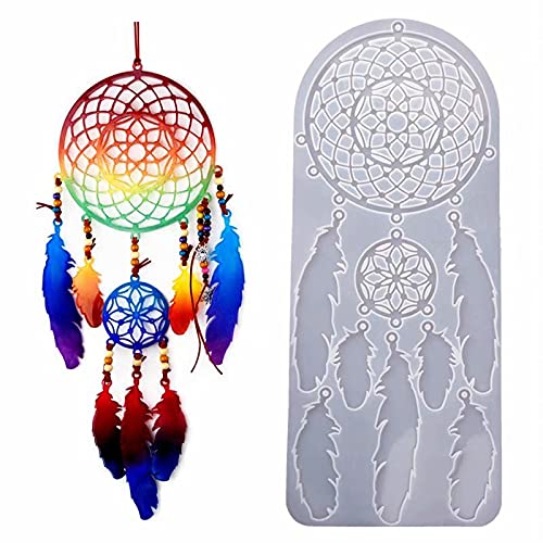 Premium Large Dream Catcher Silicone Molds for Epoxy Resin Casting - Feather Pendant Jewelry Making Molds, Easy Demold - Perfect for DIY Crafts, Home Decor & Gift Making