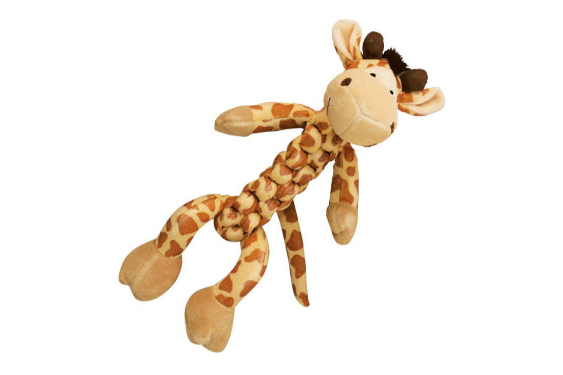 KONG Braidz Giraffe Dog Chew Toy - Durable Natural Rubber Chewing Toy for Small & Medium Dogs - Perfect for Teething, Playtime & Dental Health