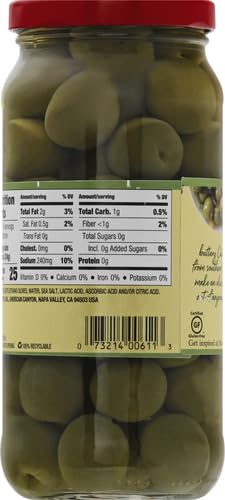 Mezzetta Whole Castelvetrano Italian Green Olives, 10 oz Jar | Premium Imported Sicilian Olives | Perfect for Charcuterie Boards, Salads & Cocktails