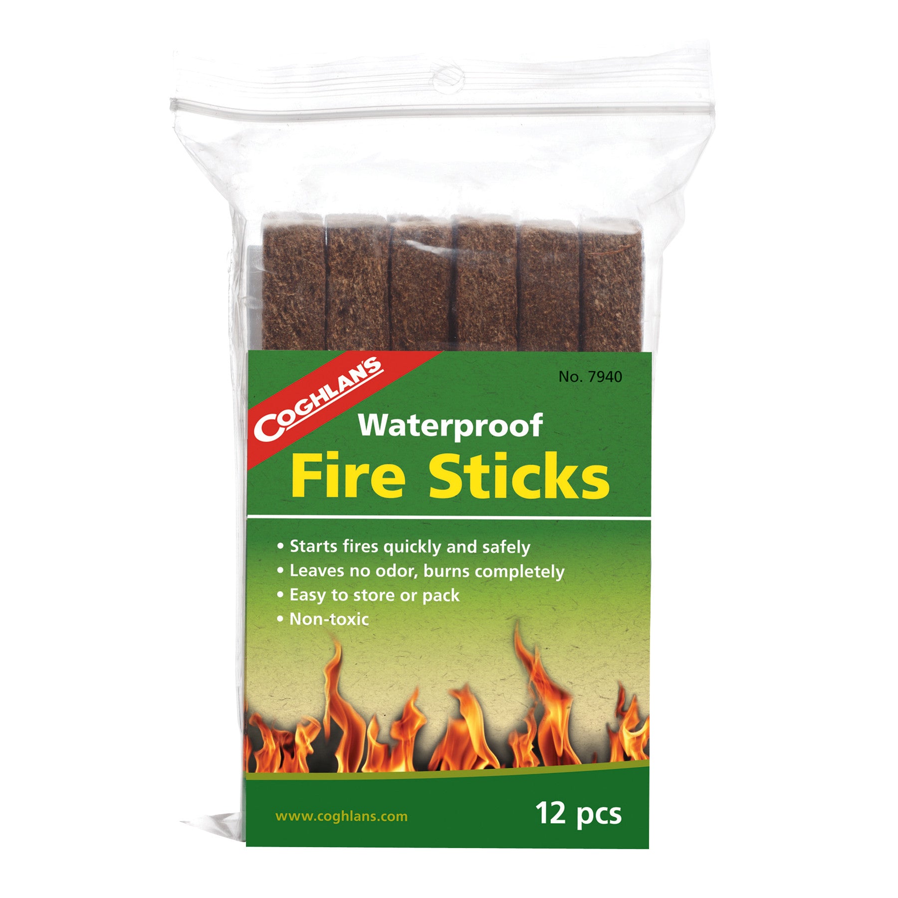 Coghlan's Fire Sticks - 12 Pack of Waterproof Fire Starters for Camping, Hiking & Outdoor Survival | Quick & Easy Fire Lighting Solution