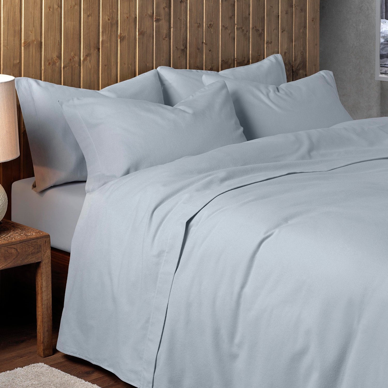 Luxury Brushed Cotton Sheets - 33cm Extra Deep Pocket - Soft & Breathable Grey Bedding Set for Queen/King Size Beds - Perfect for All Seasons & Cozy Home Decor