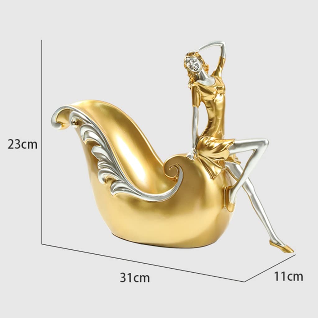 Elegant Gold Resin Wine Rack Statue - Sexy Beauty Figurine Bottle Holder for Kitchen & Home Decor | Single Wine Storage Organizer & Centerpiece | Perfect for Dining Room, Bar Counter, and Gift Giving