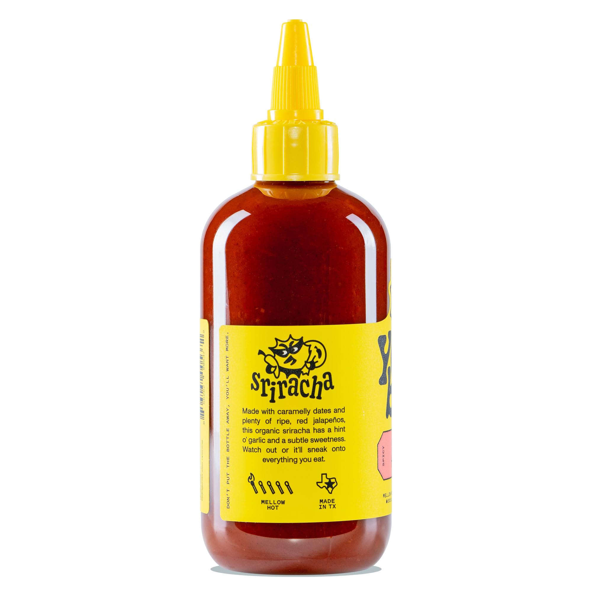 Organic Sriracha Hot Sauce by Yellowbird - 9.8 oz Pantry Size | Mild Spicy Flavor | Texas Made | Perfect for Tacos, Burgers & Asian Cuisine