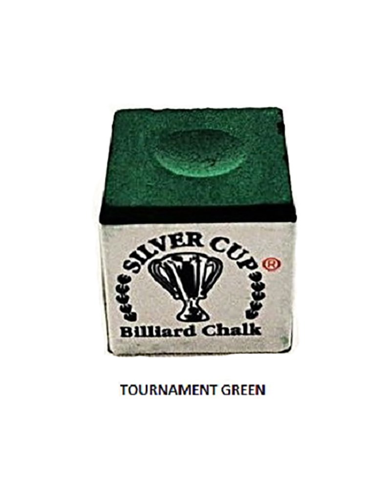 Premium 6-Piece Silver Cup Green Billiard Pool Cue Chalk Set - High Grip for Smooth Shots | Perfect for Pool Tables, Bars & Game Rooms