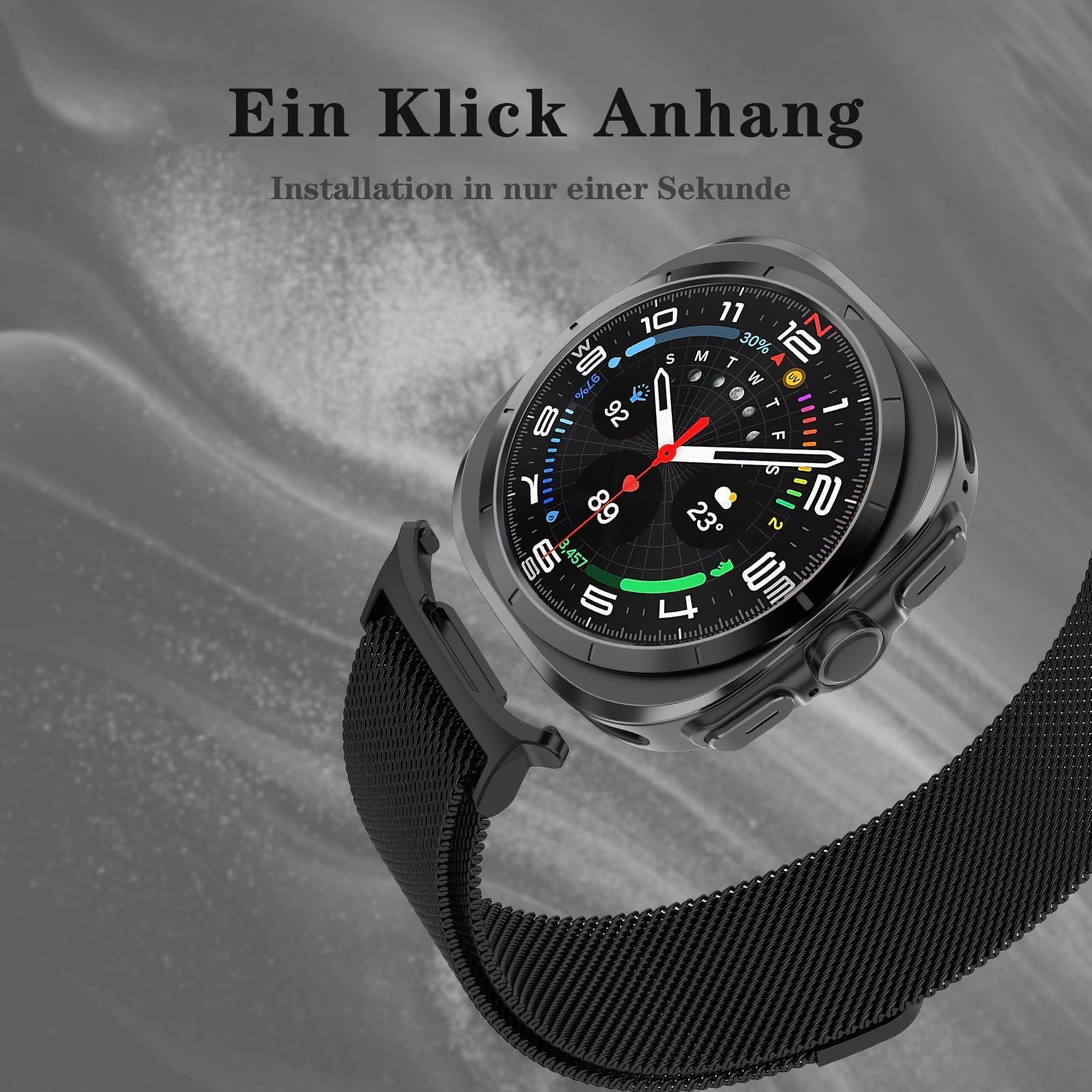 Magnetic Strap for Samsung Galaxy Watch Ultra 47mm - Stainless Steel Milanese Loop Band for Men & Women - Perfect for Workouts & Daily Wear