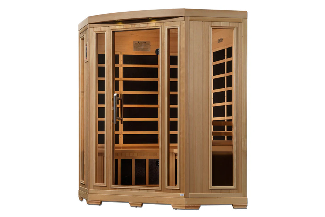 Pro 6 Rebecca 3-Person Corner Far Infrared Sauna with Near Zero EMF - Perfect for Home Relaxation & Detox Therapy