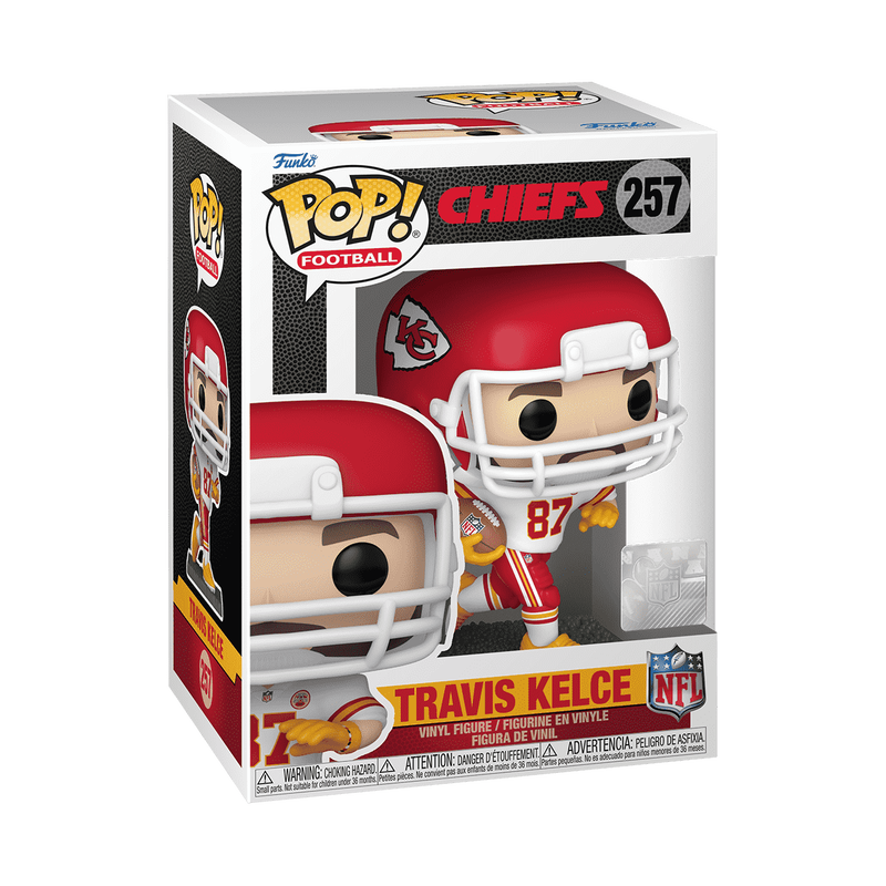 Travis Kelce Chiefs Away Uniform Funko Pop NFL #257 with Protector Case - Perfect for NFL Fans, Collectors, and Chiefs Memorabilia Display