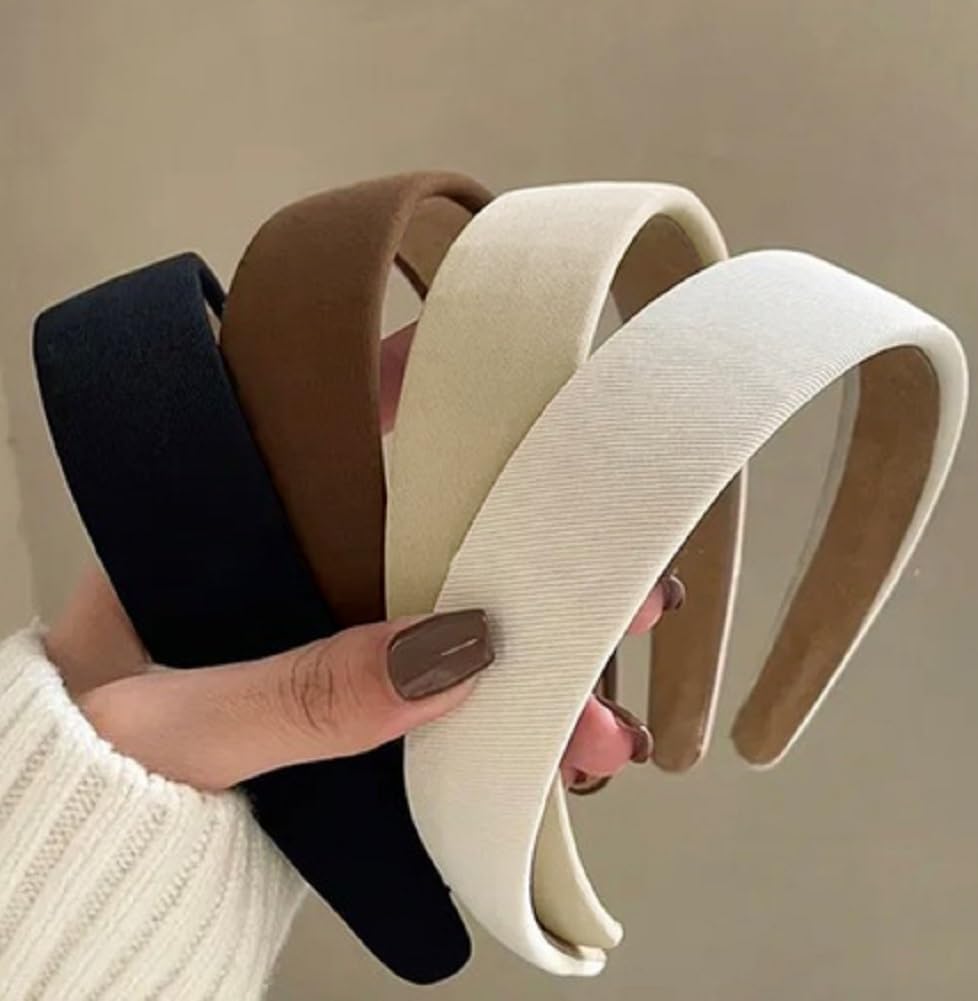 Non-Slip Trendy Headbands for Women & Girls - 1 Inch Wide Elastic Hair Bands Fashion Accessories (4PCS) - Perfect for Workouts, Yoga, Running, and Everyday Style