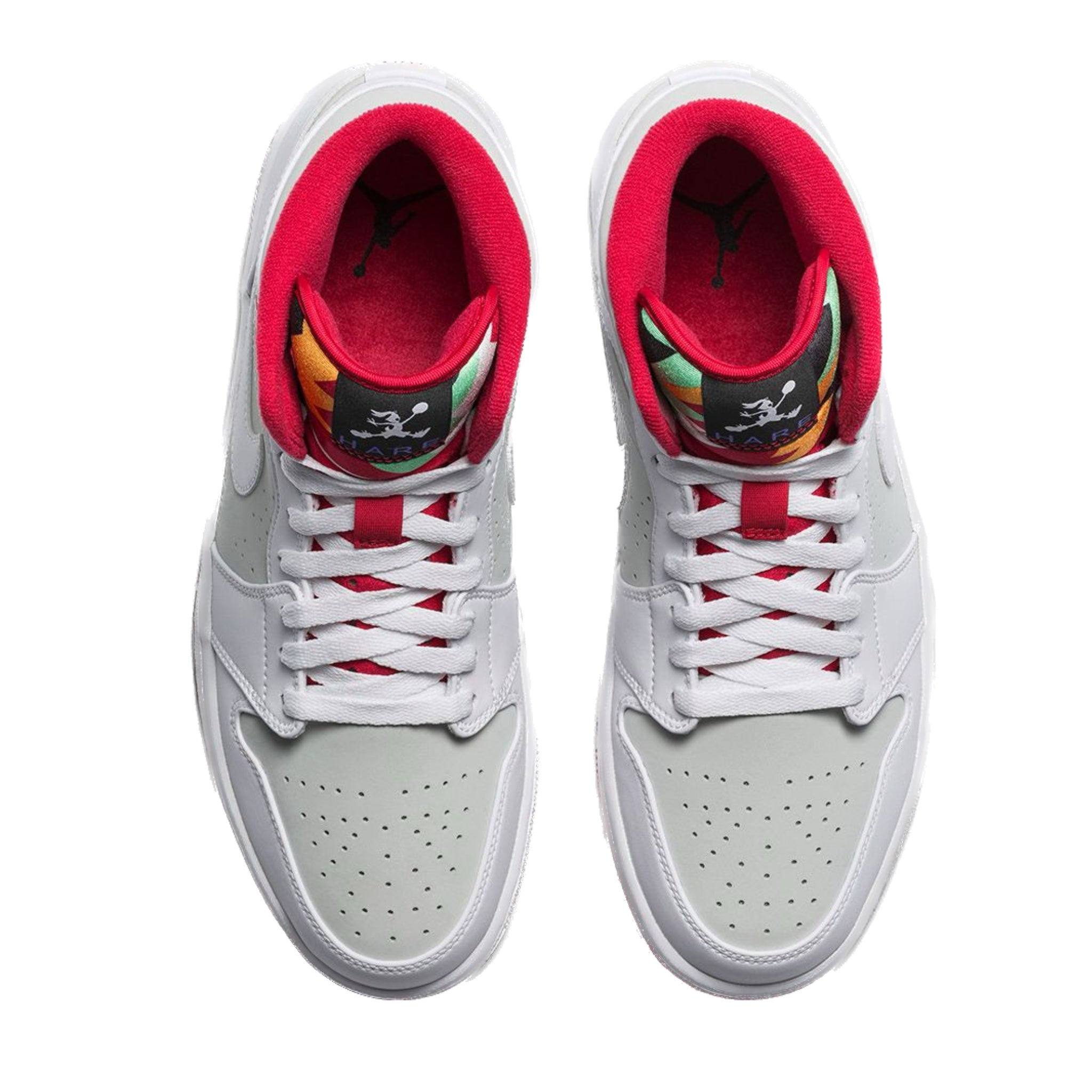 Air Jordan 1 Mid Retro Hare White True Red Light Silver Black Sneakers for Men - Basketball Shoes & Streetwear Fashion - Perfect for Casual Wear, Sports and Sneaker Collectors