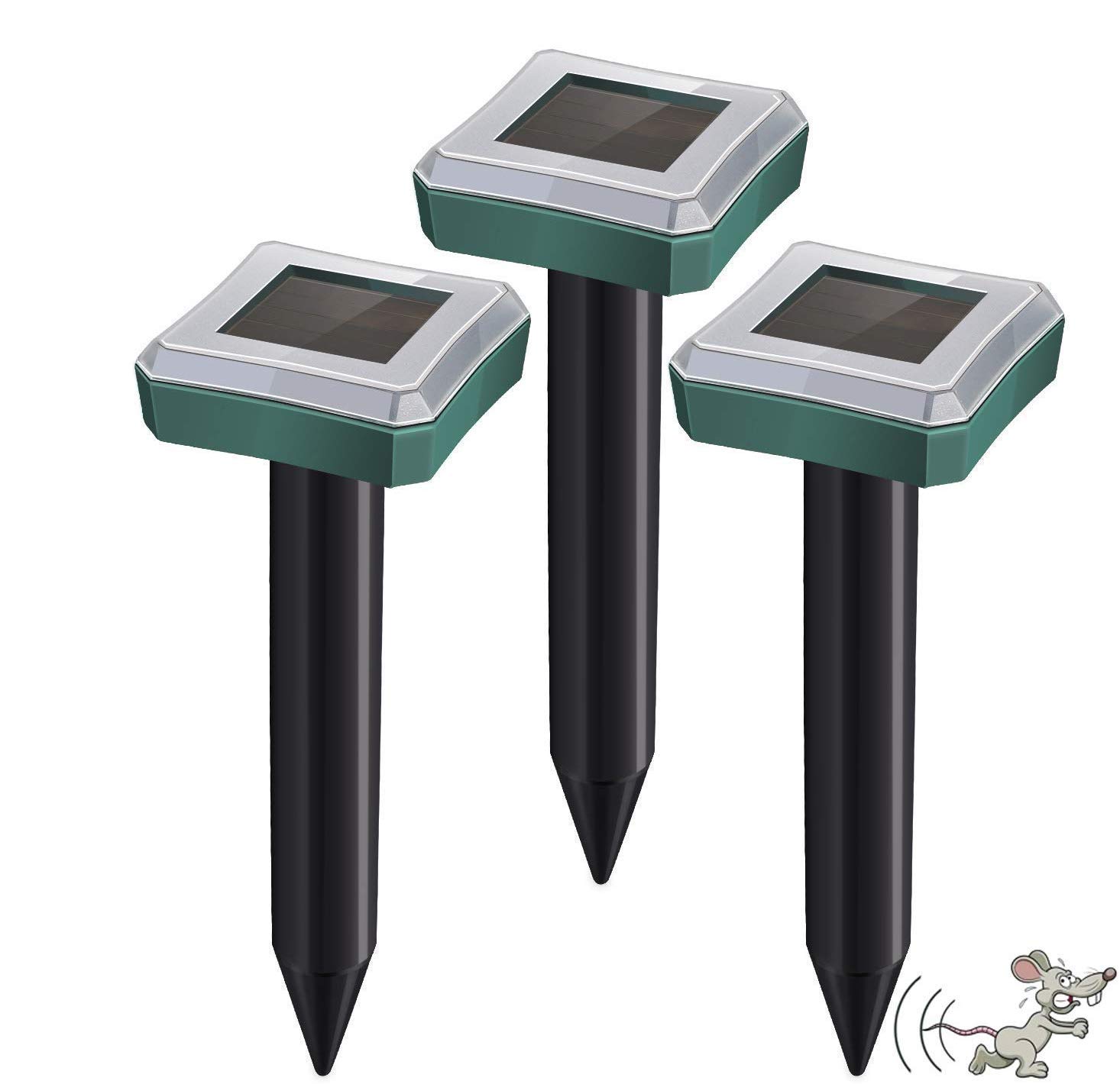 Solar Mole & Gopher Repellent Spikes - 6 Pack Ultrasonic Vole & Groundhog Deterrent for Lawns, Gardens & Yards | Eco-Friendly Pest Control for Outdoor Use | Perfect for Protecting Flowers, Vegetables & Grass