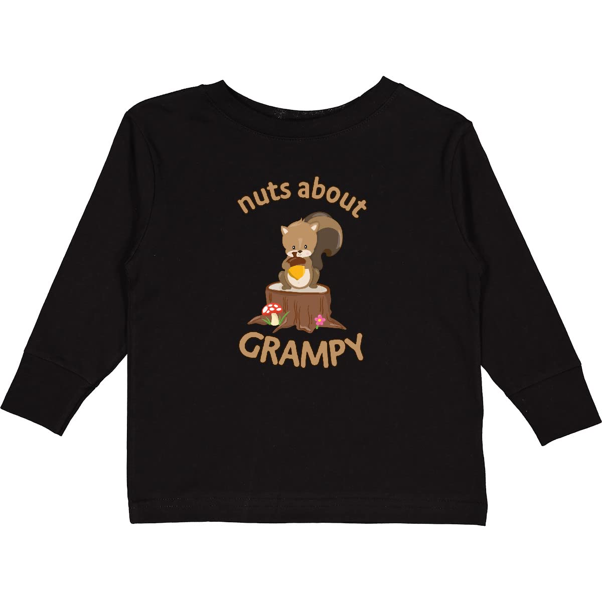 Inktastic Nuts About Grampy Toddler Long Sleeve T-Shirt | Cute Grandpa-Themed Cotton Tee for Boys & Girls | Perfect for Family Reunions, Grandparents Day & Casual Outings