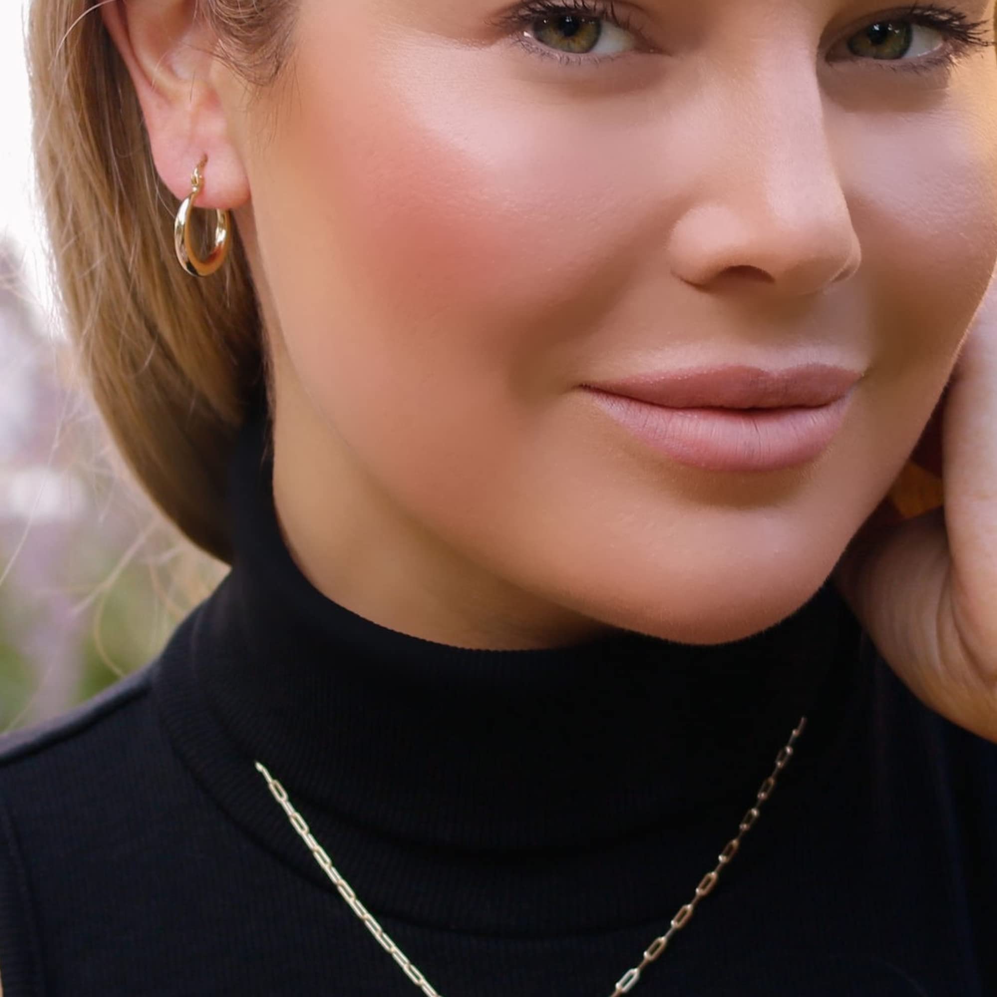 14K Solid Gold Hoop Earrings for Women - Hypoallergenic Real 14 Karat Gold Hoops | Handmade Luxury Jewelry Gift for Her | Perfect for Everyday Wear, Parties & Special Occasions