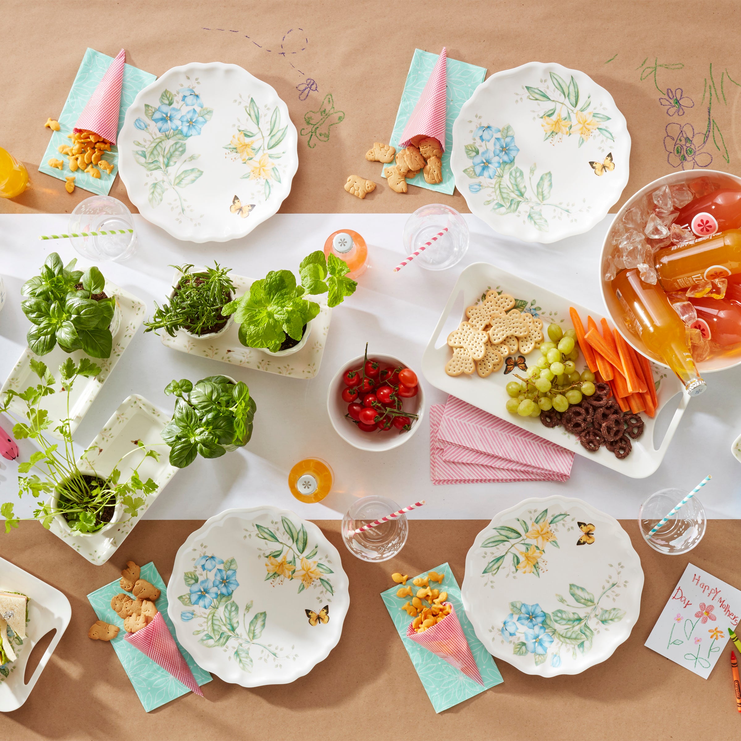 Butterfly Meadow Melamine Appetizer Tray - Elegant Serving Platter for Parties, Picnics, and Home Entertaining