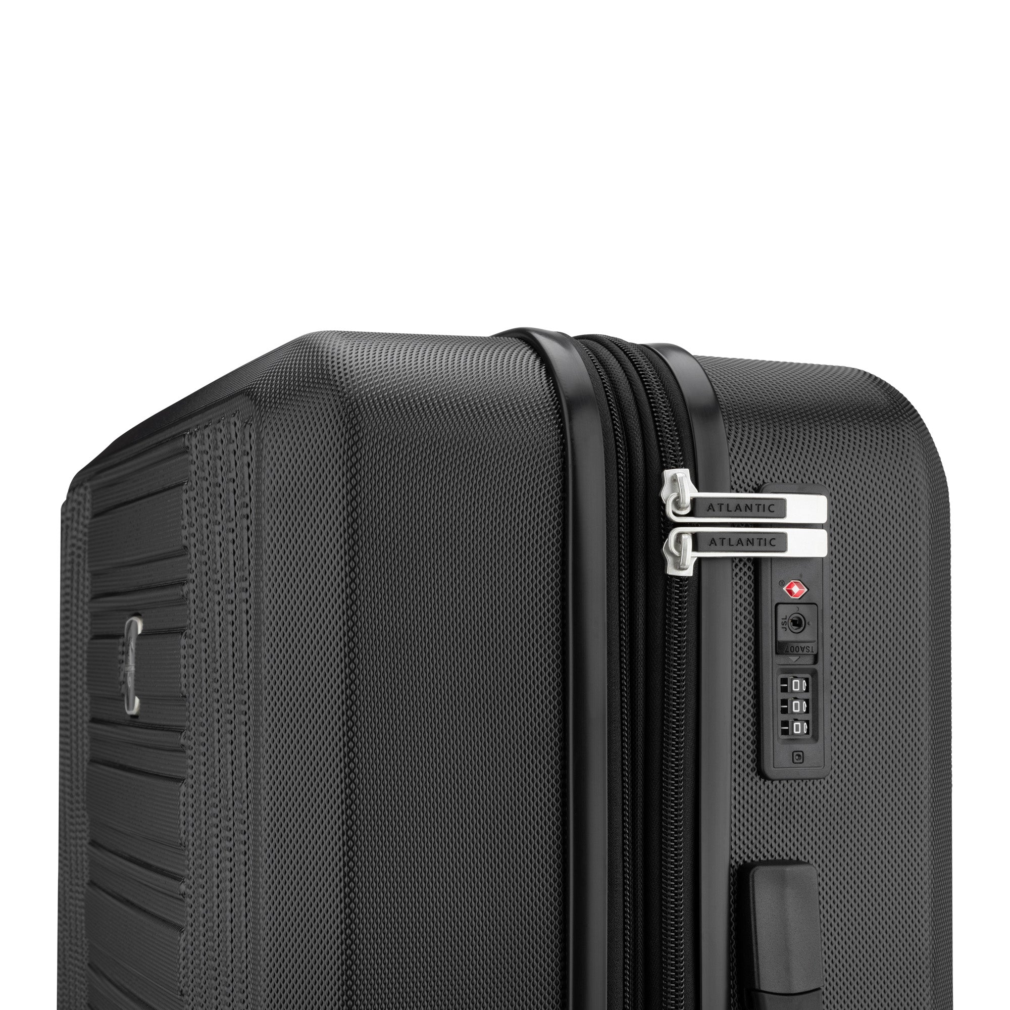 Atlantic Acclaim II 3-Piece Luggage Set - Lightweight Spinner Suitcase with TSA Lock, Durable Hardshell Carry On & Checked Bags (Black) - Perfect for Business Travel, Family Vacations & International Trips