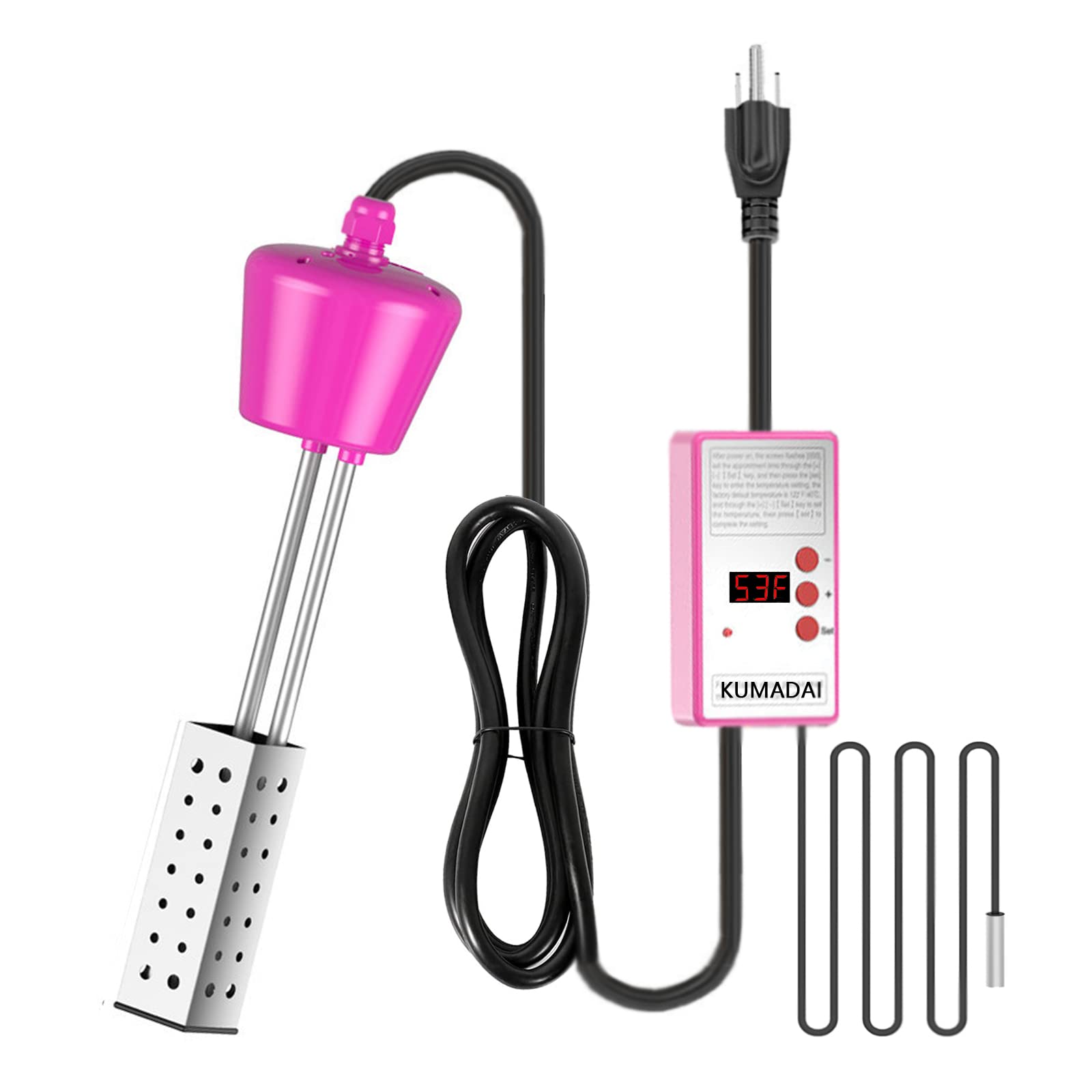 4-in-1 Smart Water Heater with Adjustable Thermostat, Timer & Thermometer - Portable Electric Pool Heater for Above Ground Pools, Bathtubs, Aquariums & Fish Tanks - Perfect for Winter Swimming, Spa Relaxation & Tropical Fish Care