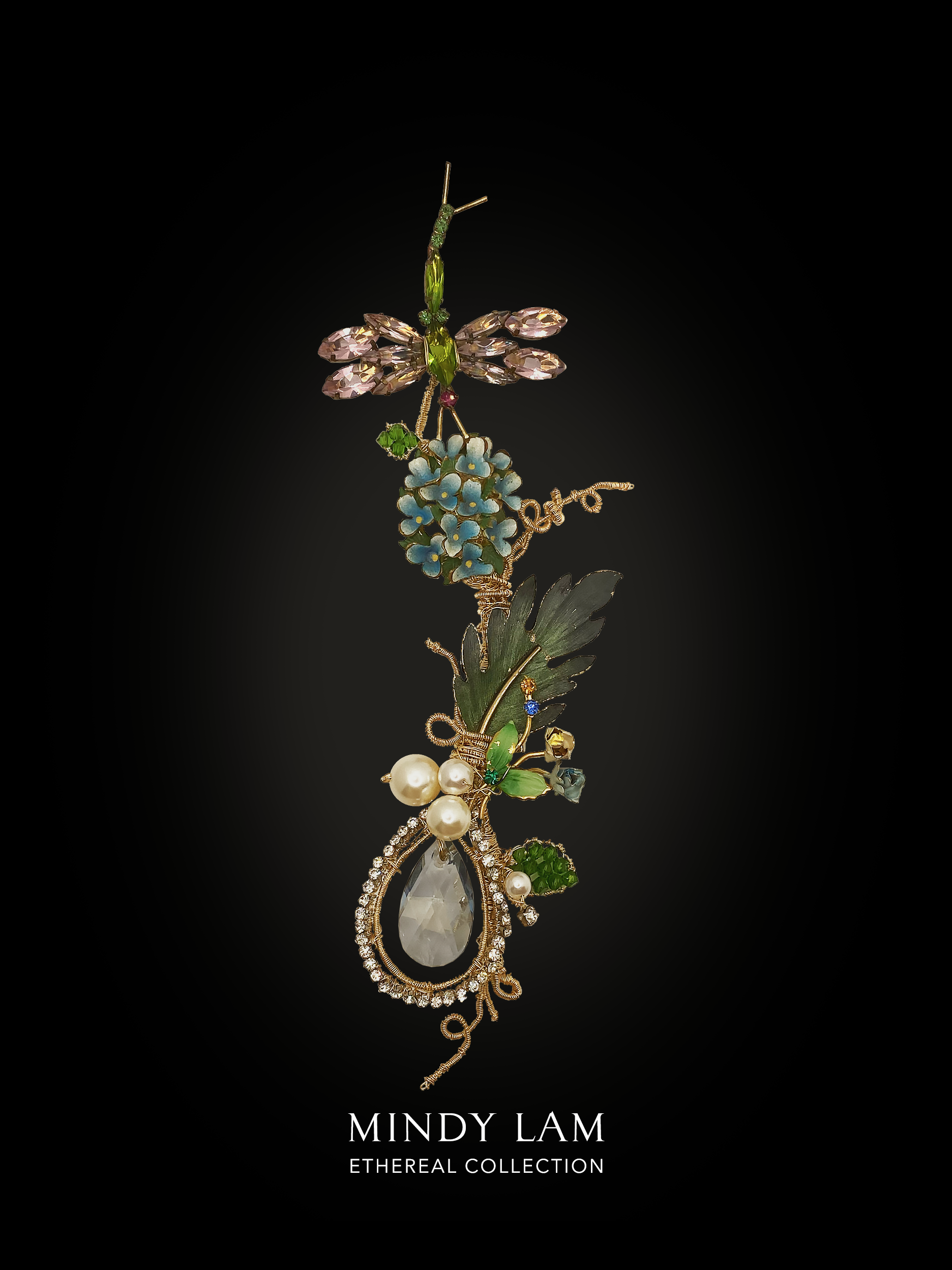 Ethereal Collection Hydrangea First Bloom Lapel Pin - Elegant Floral Brooch for Women, Gift for Bridesmaids, Prom, Weddings & Special Occasions