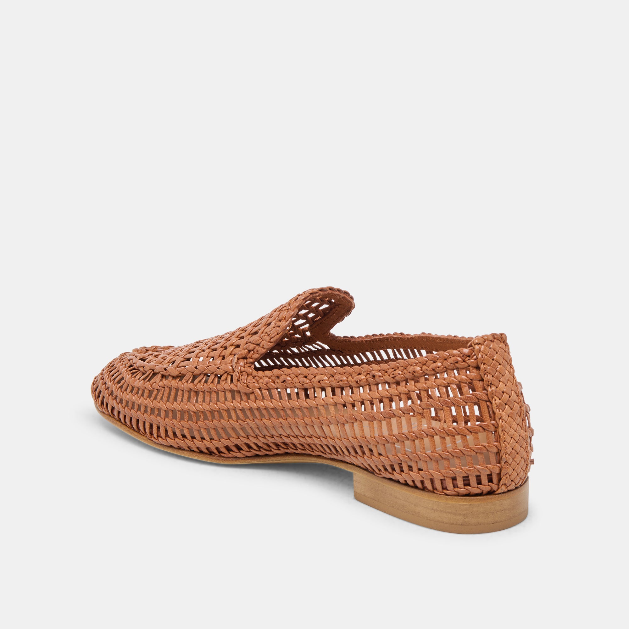 ARMOND FLATS COGNAC Woven Leather Women's Shoes - Comfortable & Stylish for Work, Travel & Everyday Wear