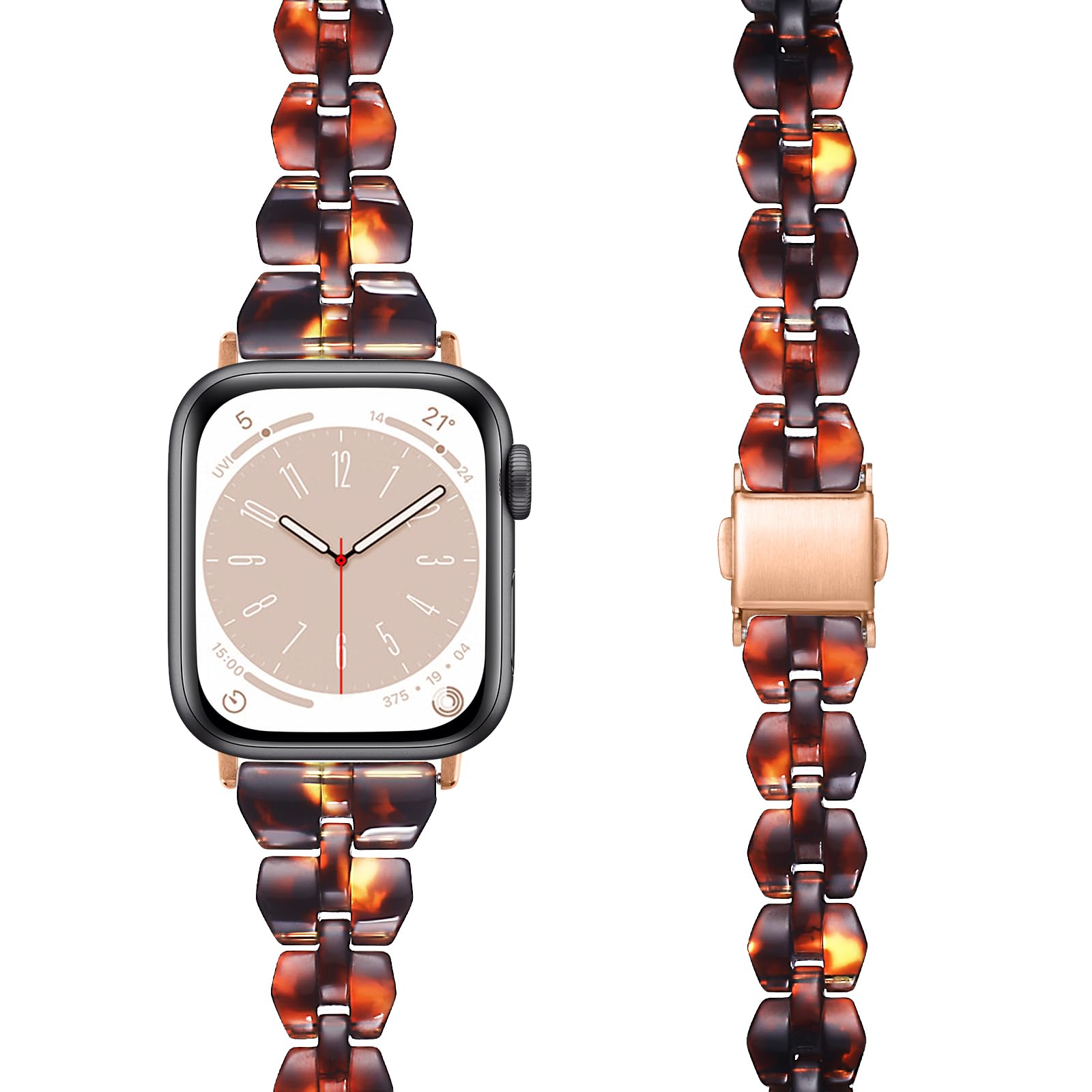 Slim Resin Apple Watch Bands Compatible with 38mm 40mm 41mm 42mm 44mm 45mm 49mm - Lightweight Replacement Wristband for Women - Fits Series 10/9/8/7/SE/6/5/4/3 - Perfect for Workouts, Office & Everyday Wear