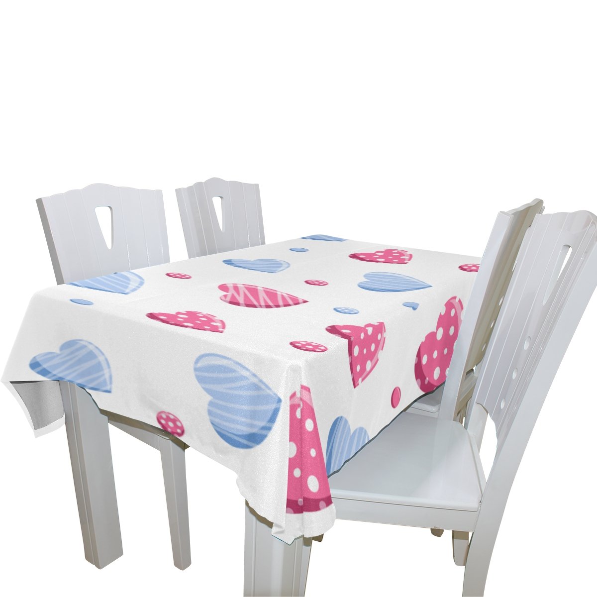ALAZA U Life Valentine's Day Candy Heart Tablecloth - Love You Design for Wedding, Party & Home Decor - Rectangle, Square & Round Table Covers - Perfect for Spring, Summer & Living Room Events