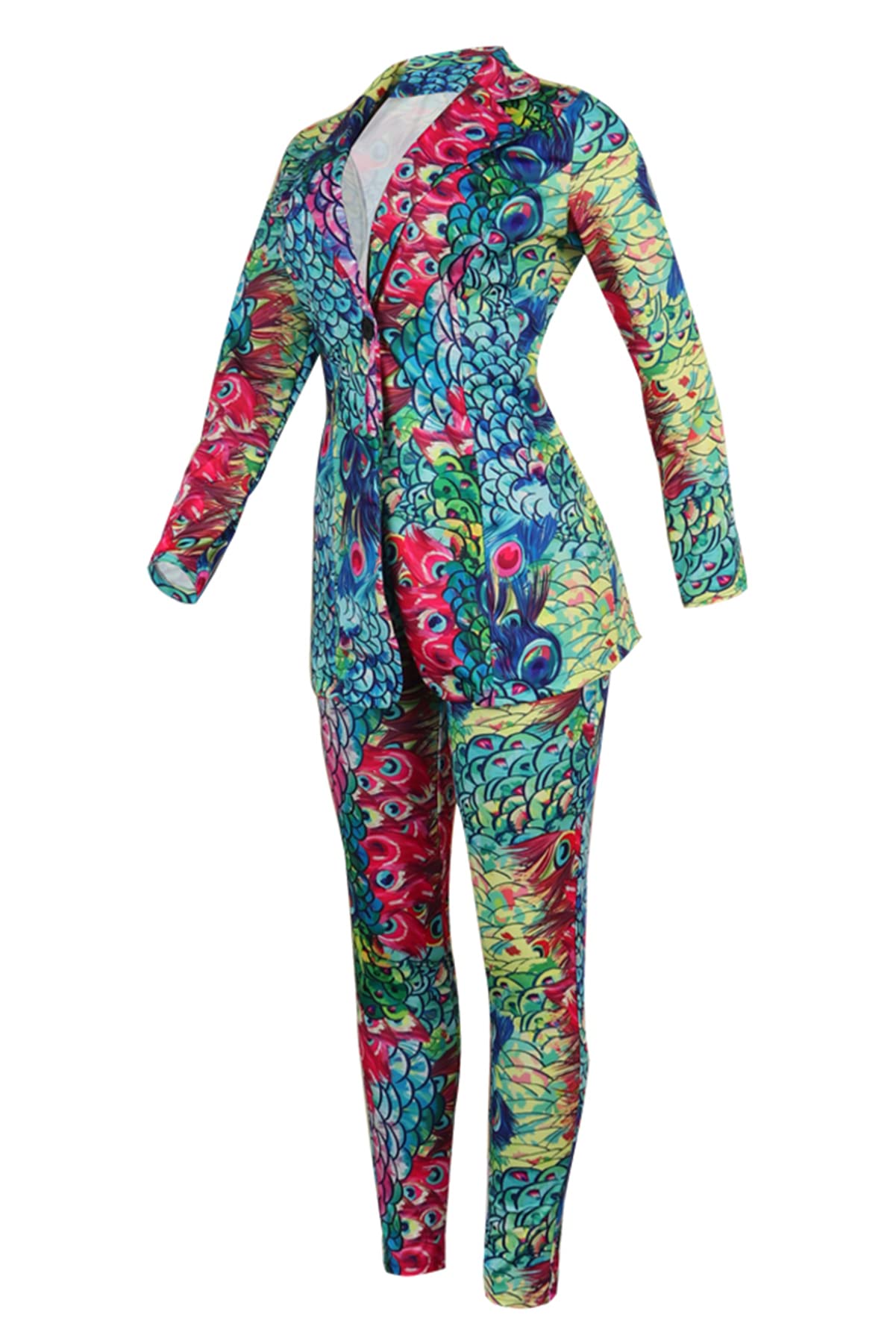 Women's Sexy 2-Piece Outfit Set - Open Front Blazer Jacket with Thigh-High Stockings & Leggings Pants | Perfect for Date Night, Club Wear & Office Fashion