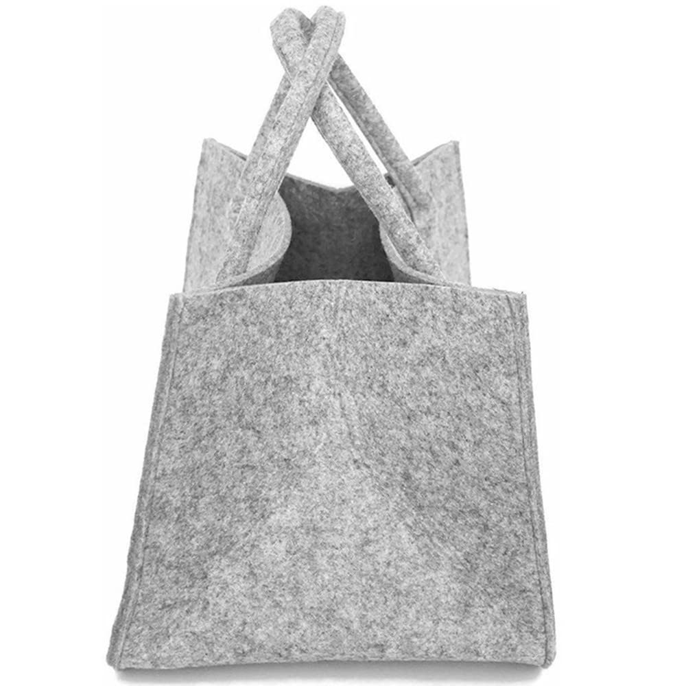 NUHUi Firewood Carrier Log Tote Bag - Heavy Duty Firewood Basket for Fireplace, Camping & Outdoor Use - Portable Wood Holder with Handles - Ideal for Firewood Storage, Camping Trips & Backyard Fire Pits (Grey)