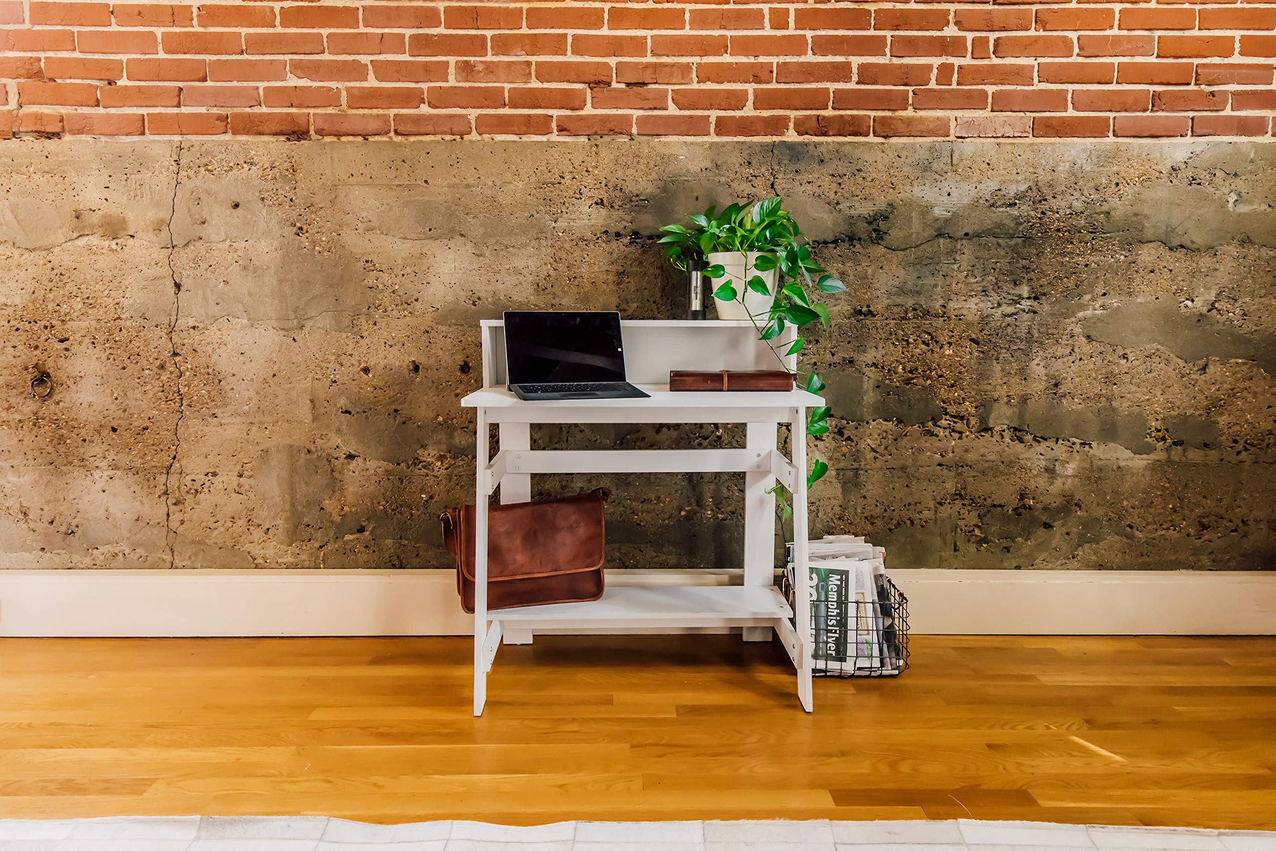 OneSpace Lennox Hutch Computer Desk - Compact White Writing Desk for Home Office, Small Workspace Solution - Perfect for Remote Work, Study & Small Spaces
