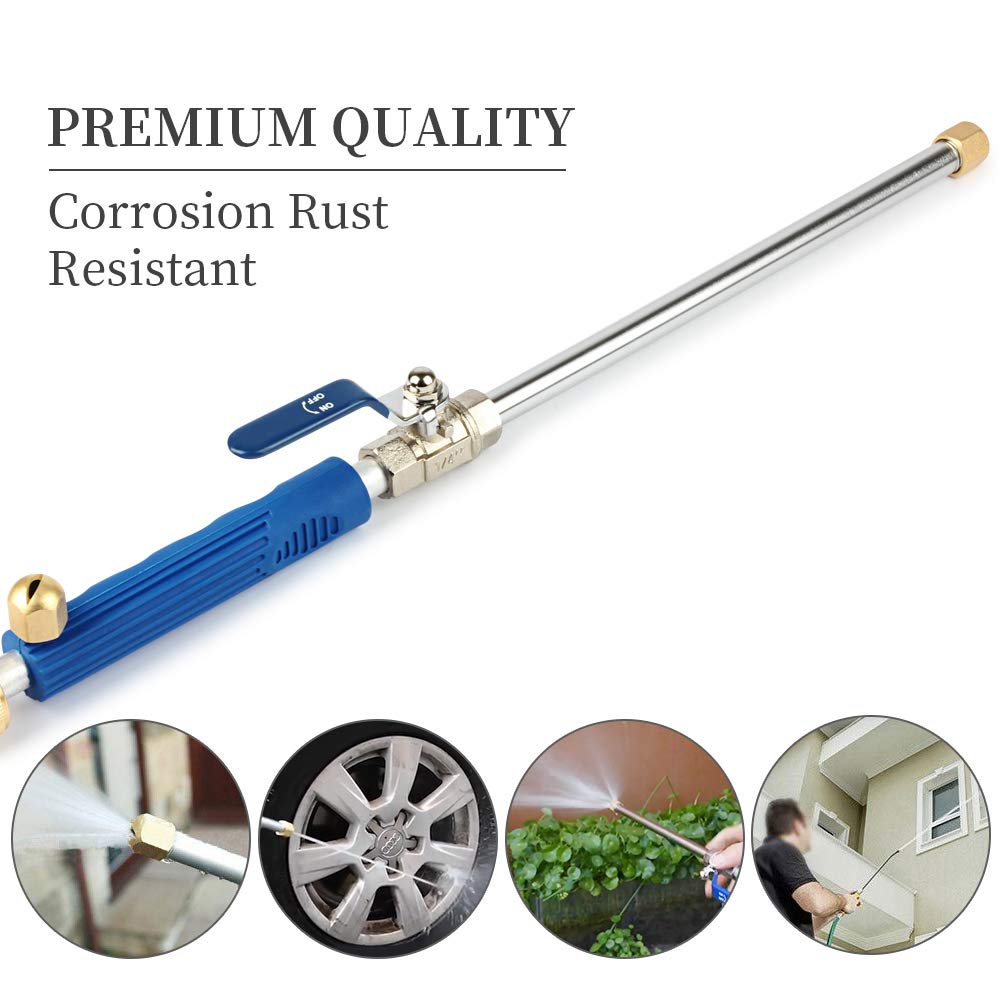 Hydro Jet High Pressure Power Washer Nozzle - Heavy Duty Pressure Washer Gun with Garden Hose Connector for Car, Window & Outdoor Cleaning (Jet + Fan Spray Modes) | Perfect for Driveway, Patio, Deck & Vehicle Washing