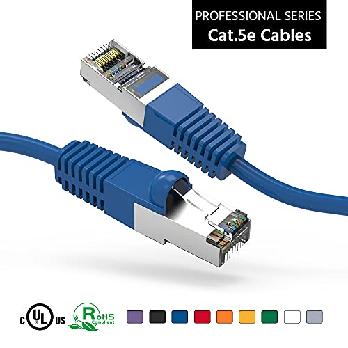Premium CAT5E Shielded Ethernet Cable 75FT/100FT - High Speed Network Cable for Gaming, Streaming & Office Use - Blue Shielded RJ45 Cable (Compare at Amazon Price $37.90-$52.92) - Perfect for Home Networking, Smart TVs & Online Gaming