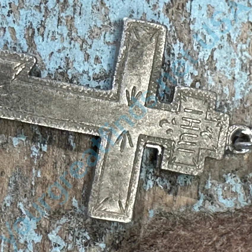 Vintage Sterling Silver Holy Cross Pendant - Antique Time-Worn Religious Jewelry - Perfect for Gifts, Baptism, First Communion & Everyday Faith-Based Wear
