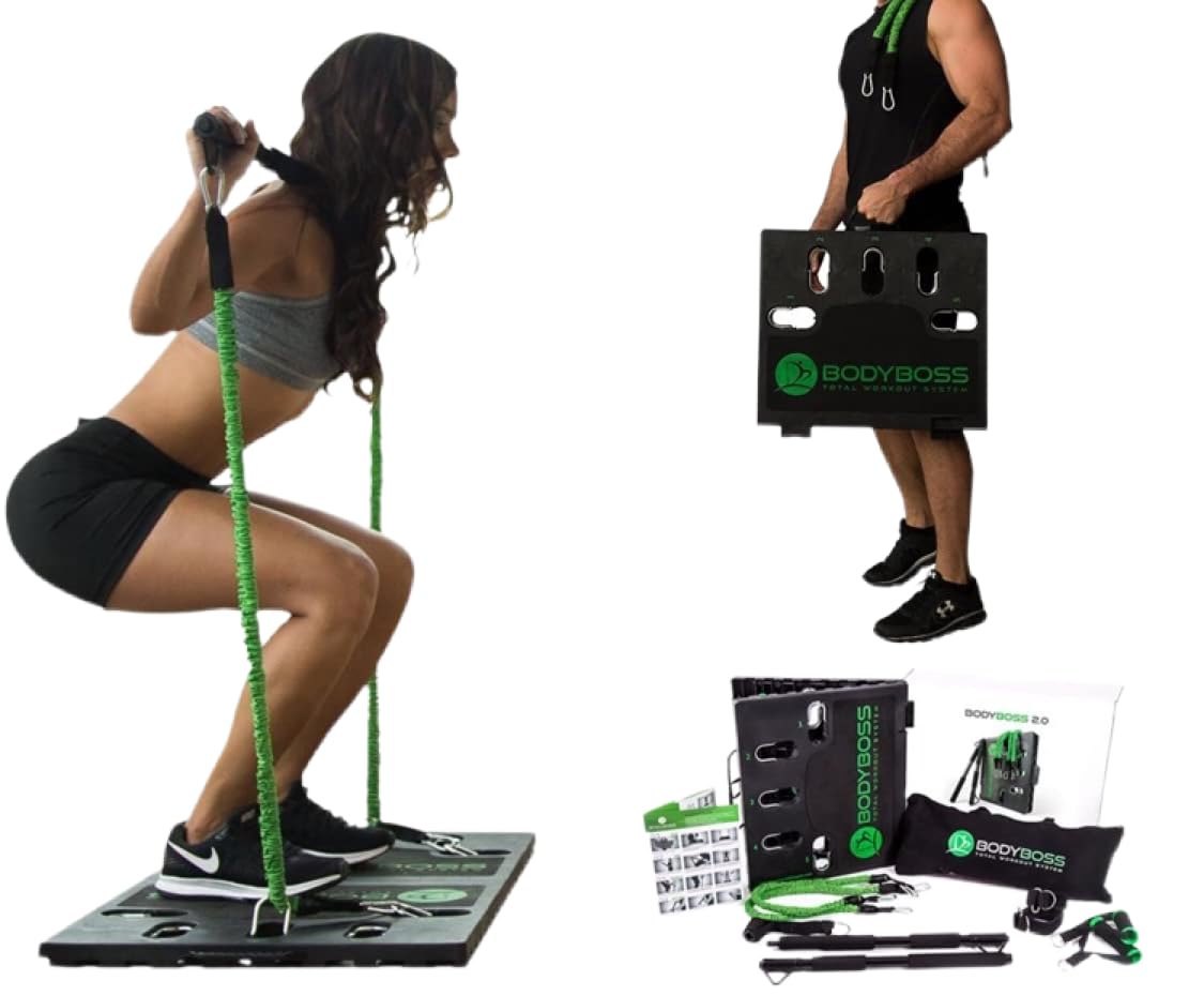 Portable Home Gym 2.0 Set - Full Body Workout Equipment with Resistance Bands (2), Collapsible Bar & 2 Handles - Perfect for Home Fitness, Travel & Outdoor Training - Ideal for Small Spaces, Apartment Workouts & On-the-Go Exercise